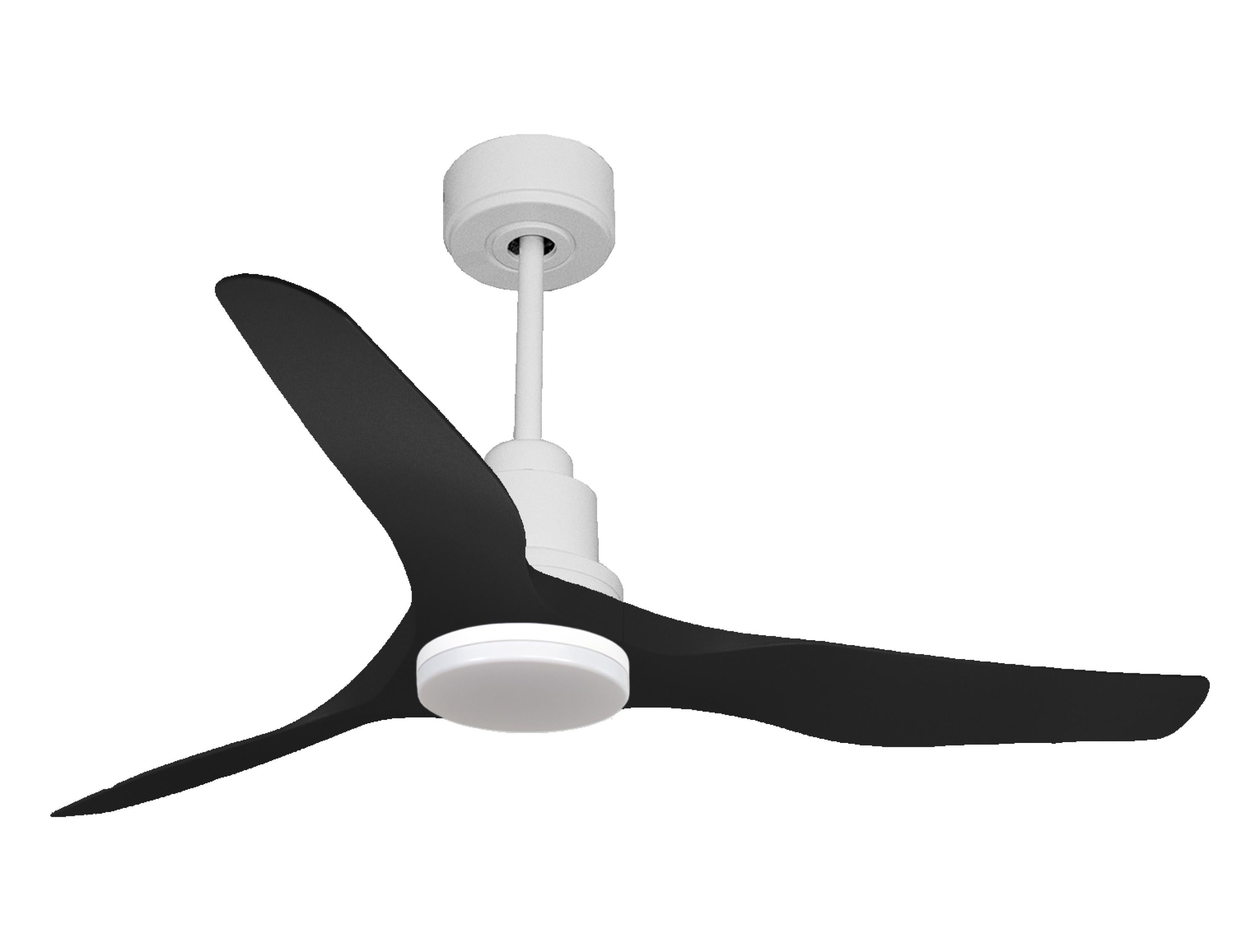 Ventilatore da soffitto Reversibile Termostato Dimmabile Wifi Motore CC Tetti inclinati Telecomando Luce a tre toni Adattatore 2/3 lame Hypersilence Memoria