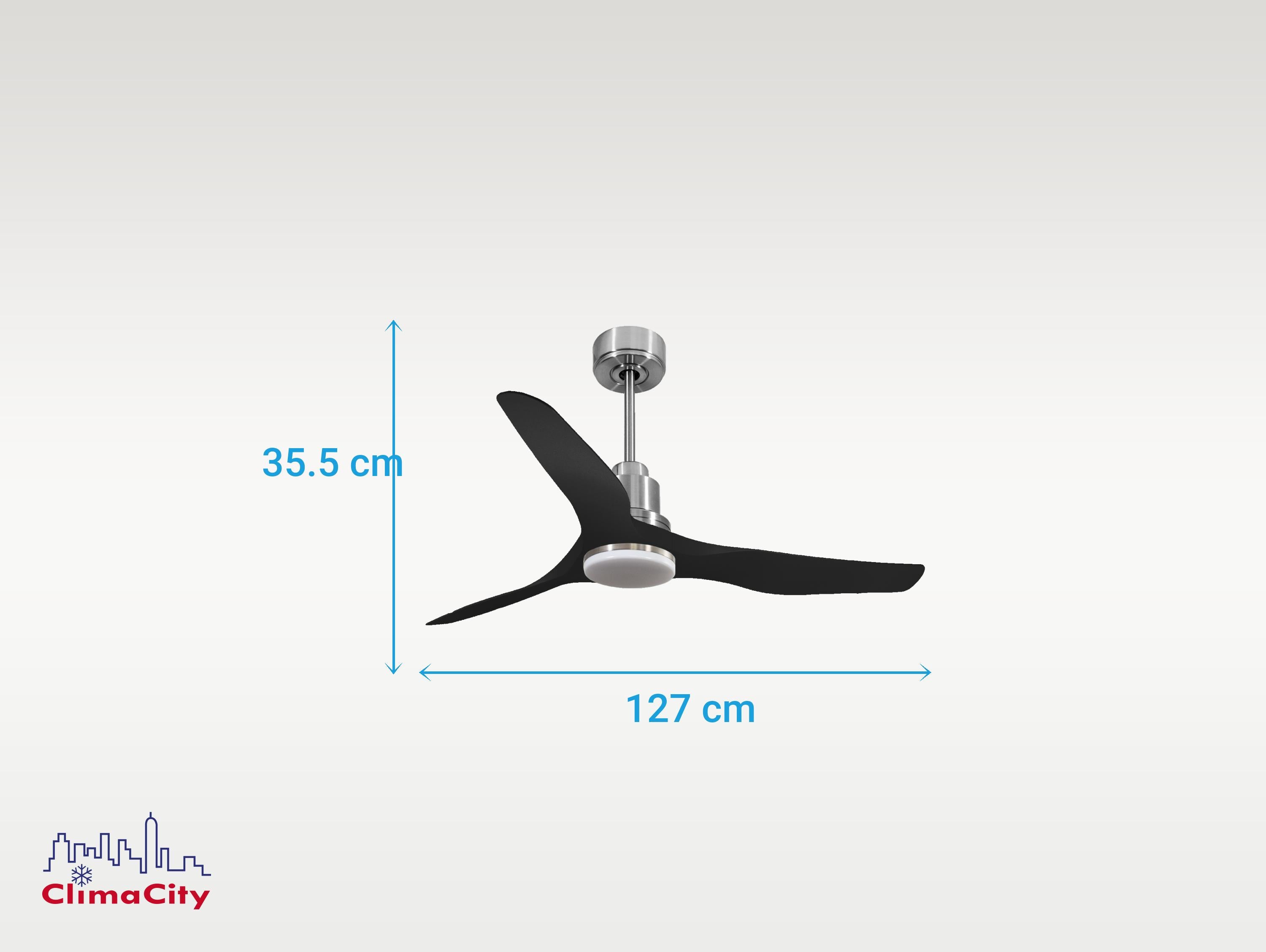 Ventilatore da soffitto Reversibile Termostato Dimmabile Wifi Motore CC Tetti inclinati Telecomando Luce a tre toni Adattatore 2/3 lame Hypersilence Memoria