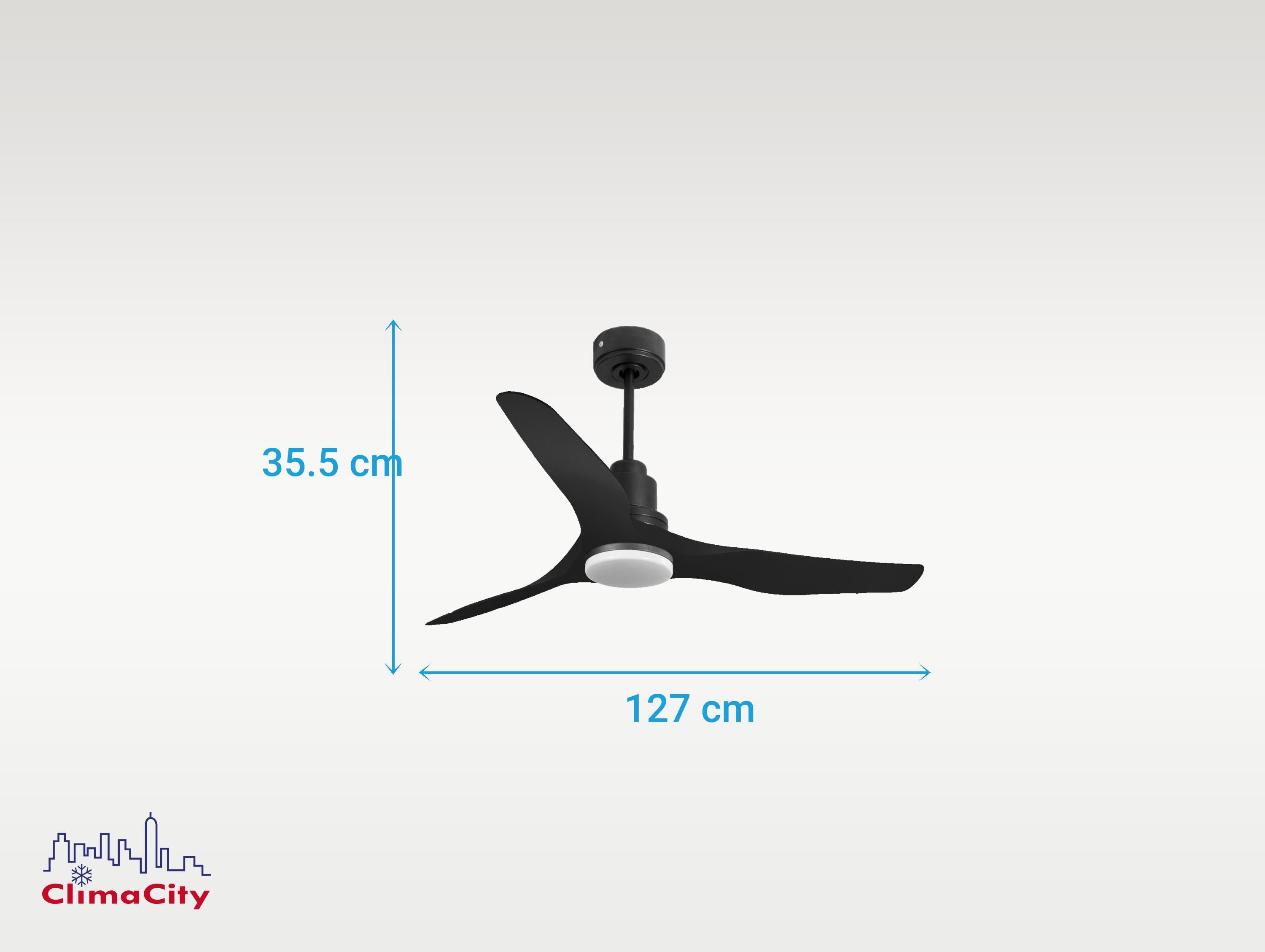 Ventilatore da soffitto Reversibile Termostato Dimmabile Wifi Motore CC Tetti inclinati Telecomando Luce a tre toni Adattatore 2/3 lame Hypersilence Memoria