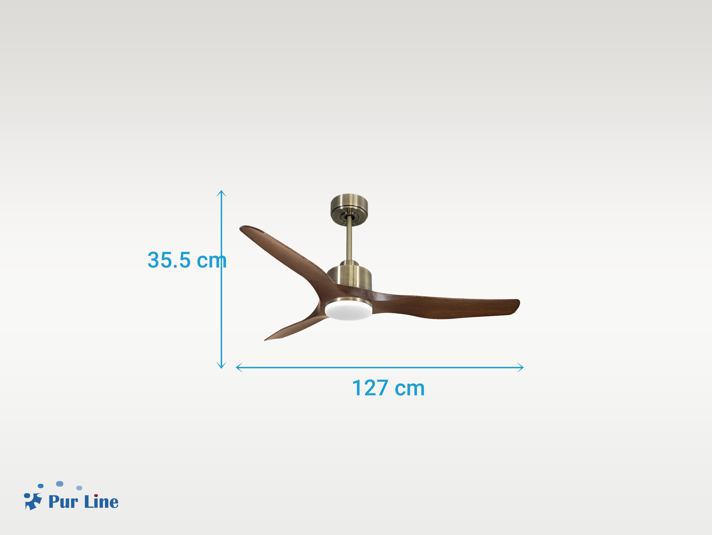 Ventilatore da soffitto Reversibile Termostato Dimmabile Wifi Motore CC Tetti inclinati Telecomando Luce a tre toni Adattatore 2/3 lame Hypersilence Memoria