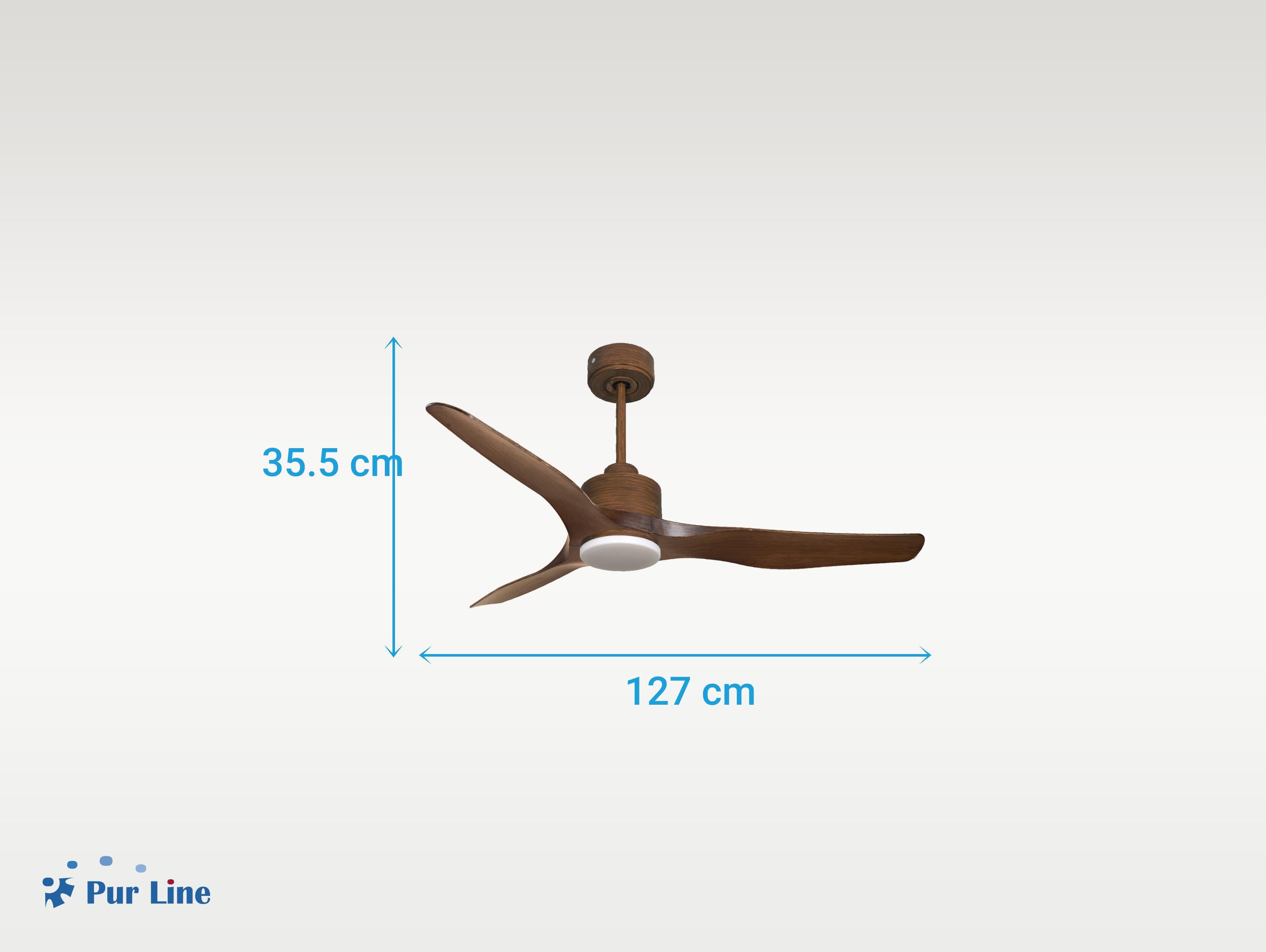 Ventilatore da soffitto Reversibile Termostato Dimmabile Wifi Motore CC Tetti inclinati Telecomando Luce a tre toni Adattatore 2/3 lame Hypersilence Memoria