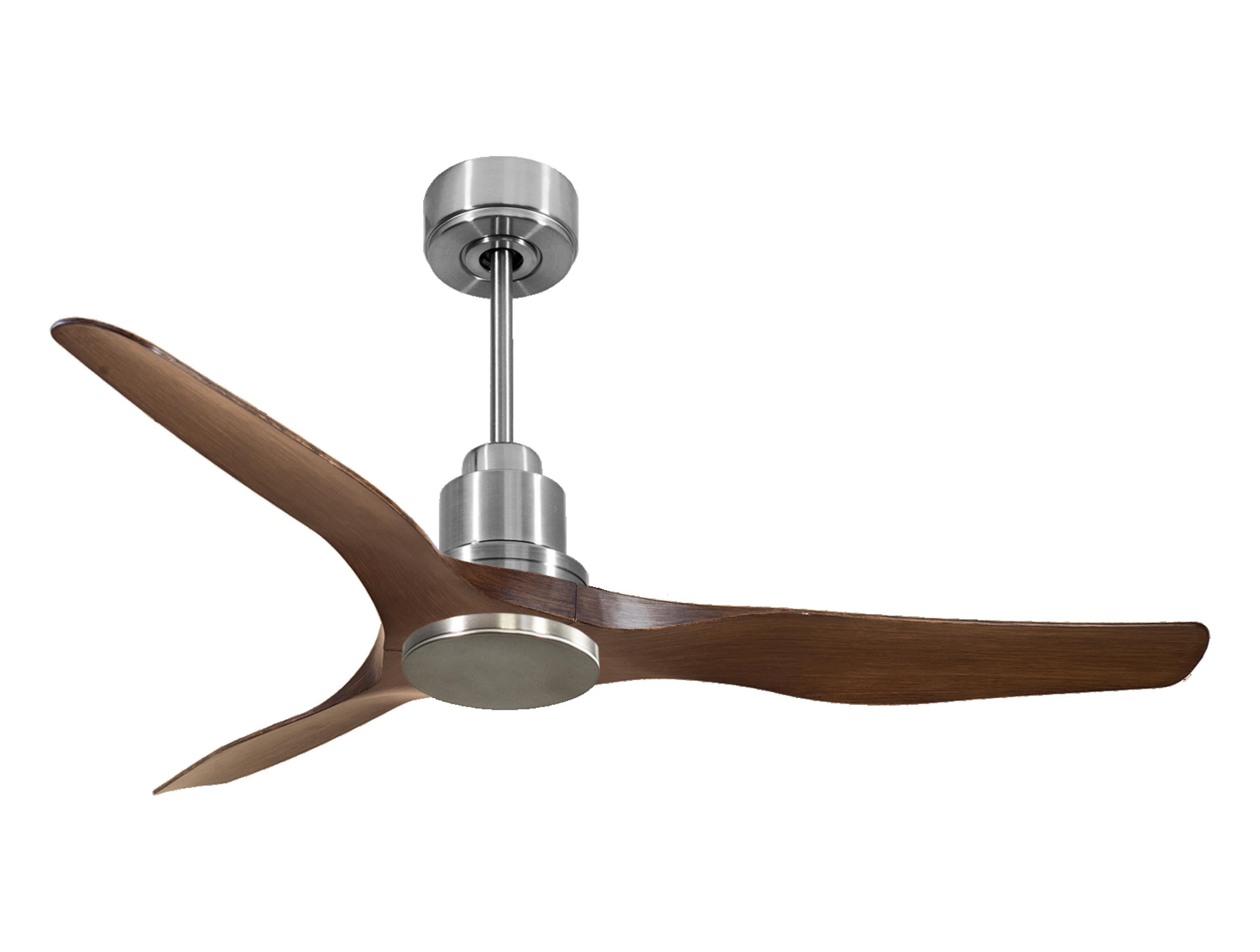 Ventilatore da soffitto Reversibile Termostato Wifi Motore CC Tetti inclinati Telecomando Adattatore 2/3 lame Hypersilence Memoria Shopify Vendible (AUTOMATICO)