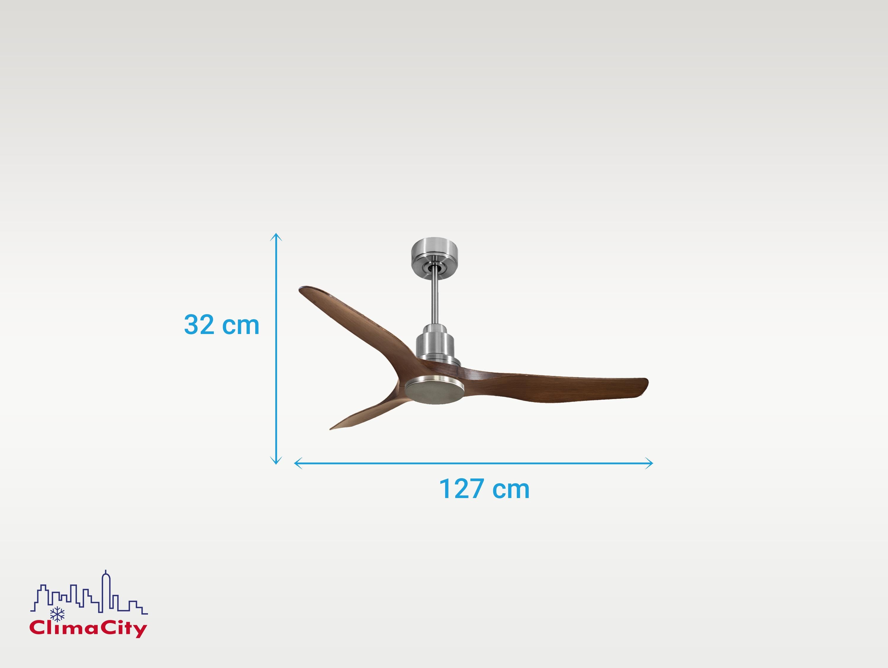 Ventilatore da soffitto Reversibile Termostato Wifi Motore CC Tetti inclinati Telecomando Adattatore 2/3 lame Hypersilence Memoria Shopify Vendible (AUTOMATICO)