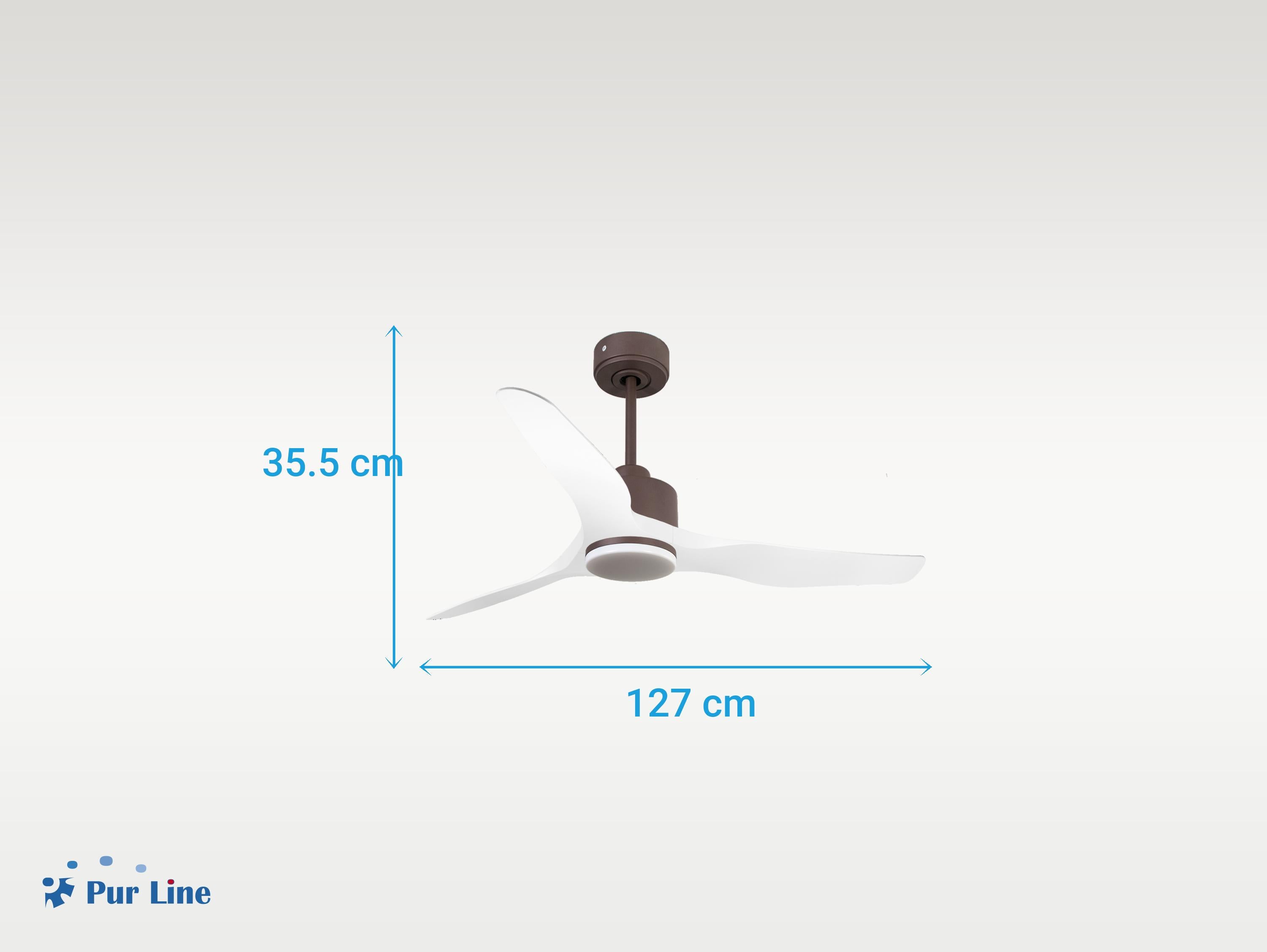 Ventilatore da soffitto Reversibile Termostato Dimmabile Wifi Motore CC Tetti inclinati Telecomando Luce a tre toni Adattatore 2/3 lame Hypersilence Memoria