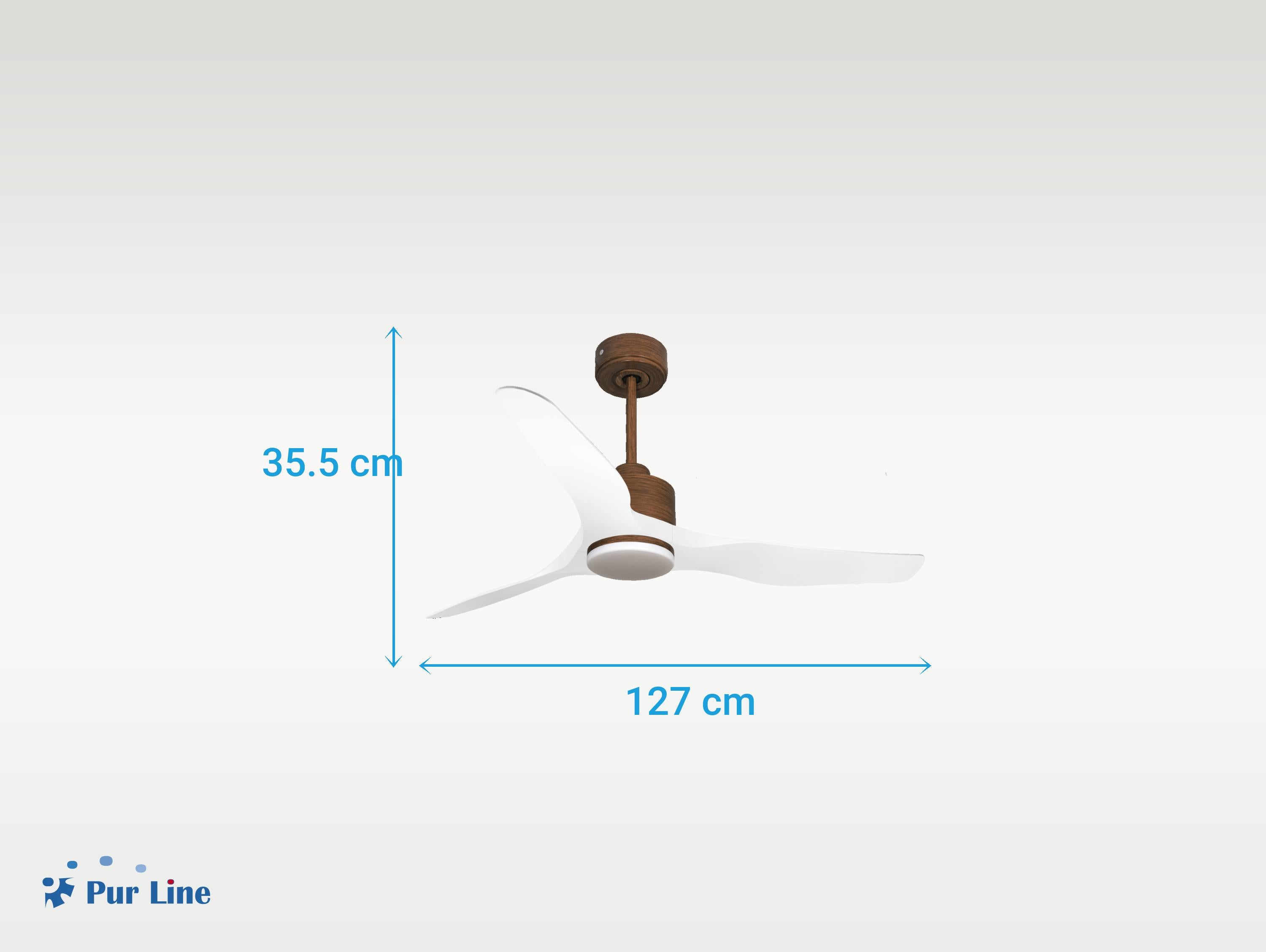 Ventilatore da soffitto Reversibile Termostato Dimmabile Wifi Motore CC Tetti inclinati Telecomando Luce a tre toni Adattatore 2/3 lame Hypersilence Memoria