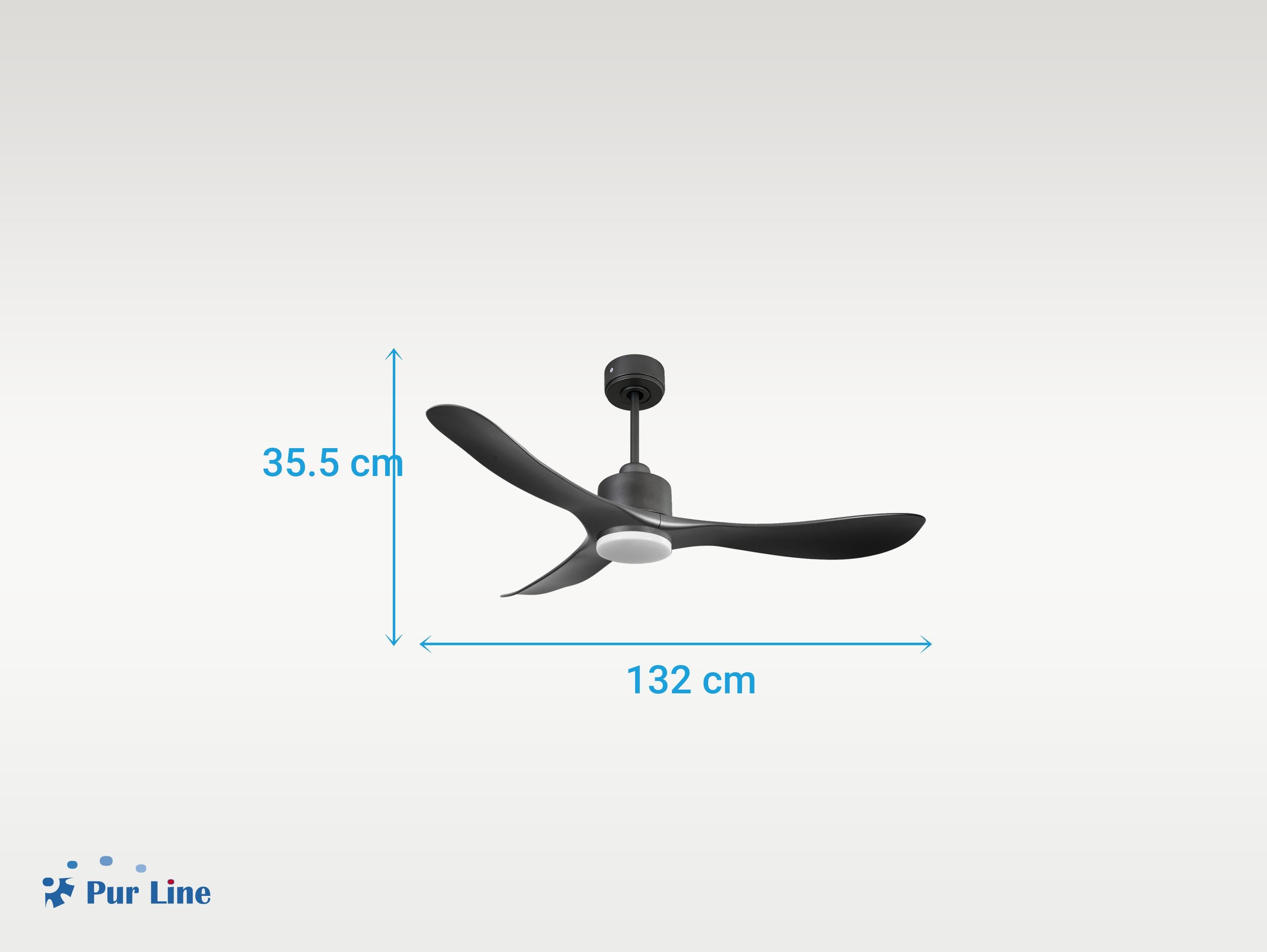 Ventilatore da soffitto Reversibile Termostato Dimmabile Wifi Motore CC Tetti inclinati Telecomando Luce a tre toni Hypersilence Memoria