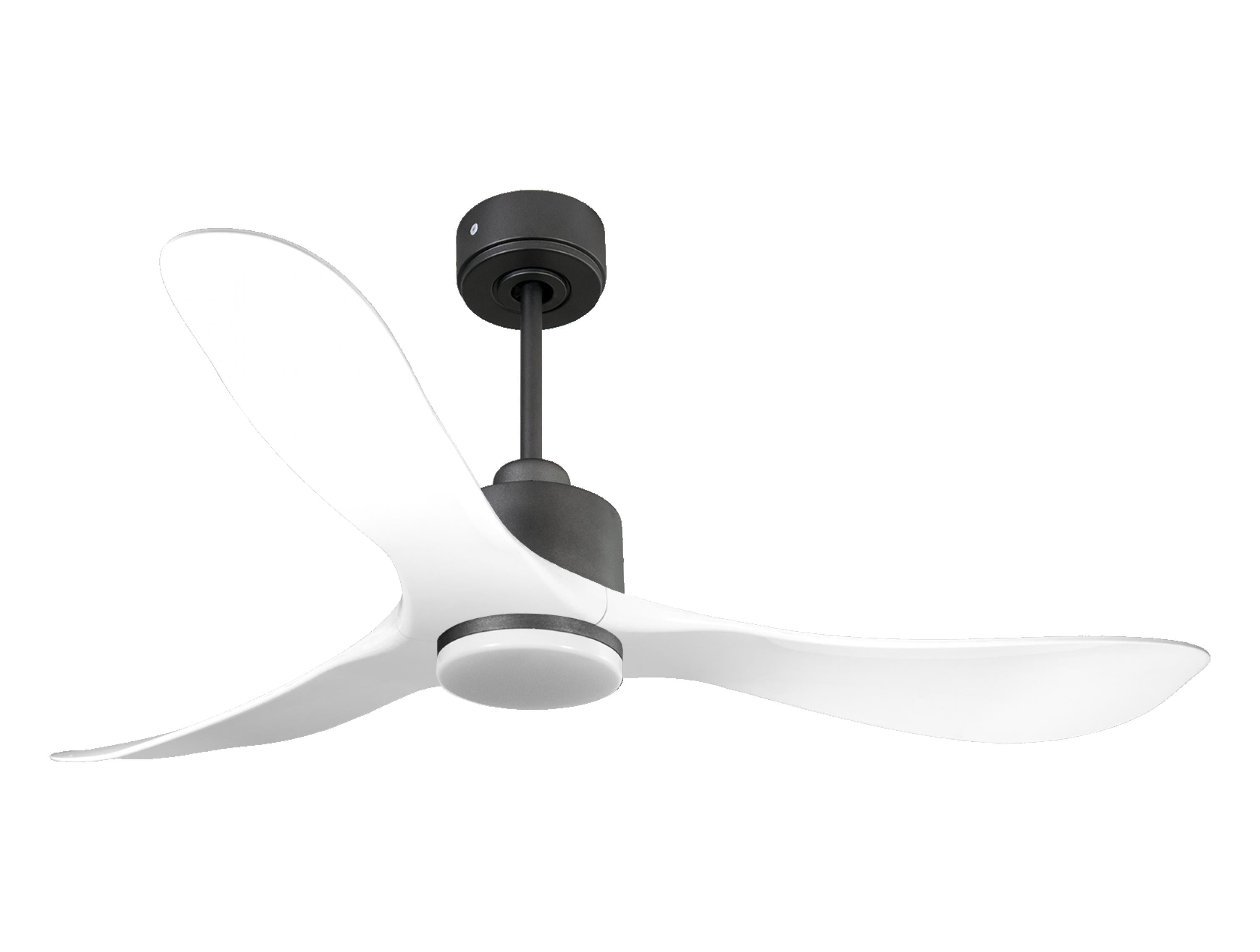 Ventilatore da soffitto Reversibile Termostato Dimmabile Wifi Motore CC Tetti inclinati Telecomando Luce a tre toni Hypersilence Memoria