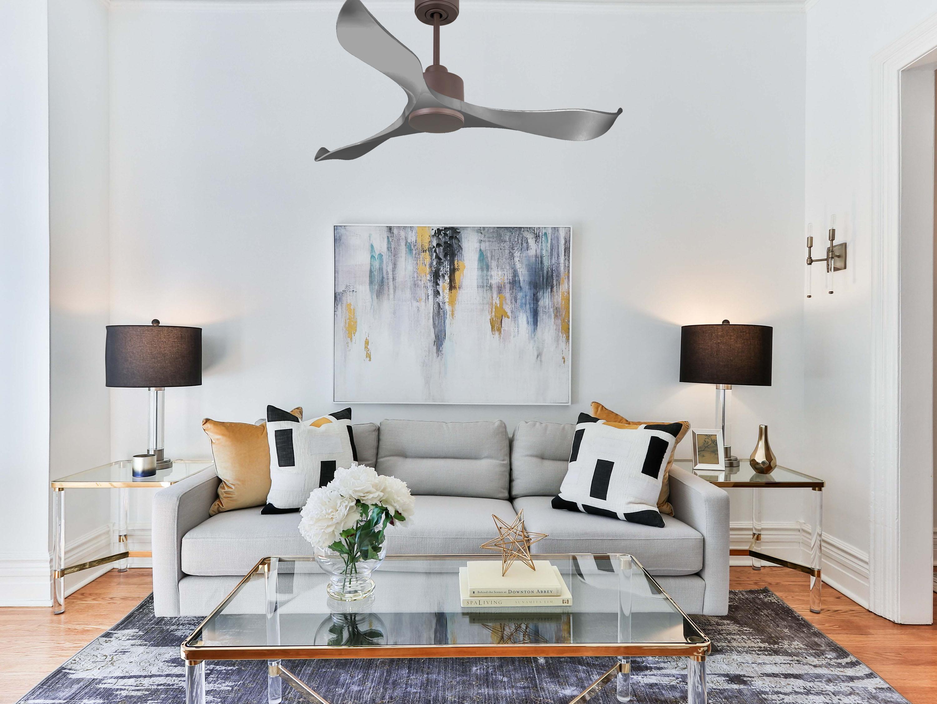 Ventilatore da soffitto Reversibile Termostato Wifi Motore CC Tetti inclinati Telecomando Memoria