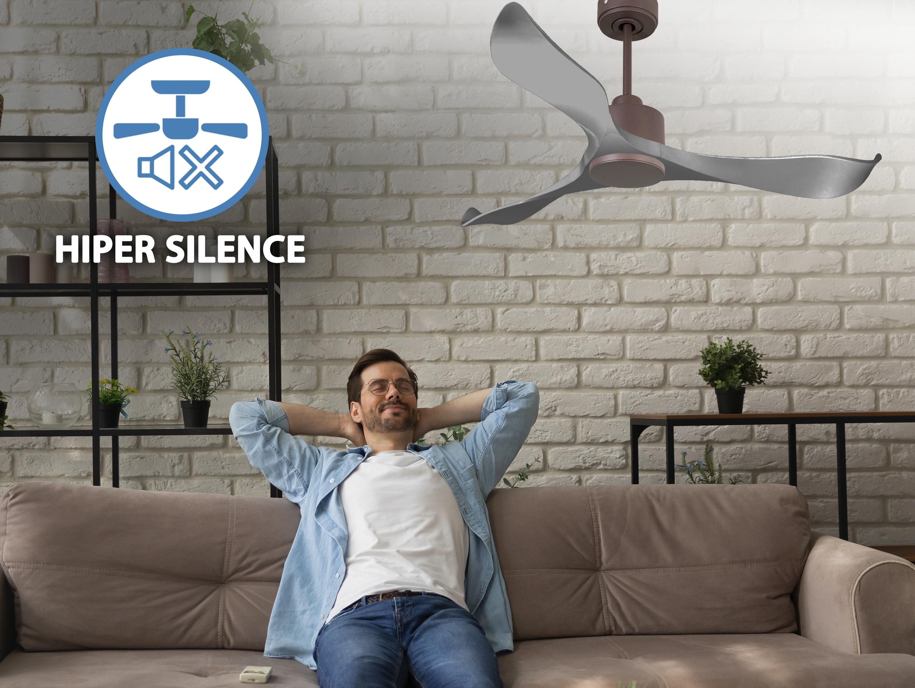 Ventilatore da soffitto Reversibile Termostato Wifi Motore CC Tetti inclinati Telecomando Memoria