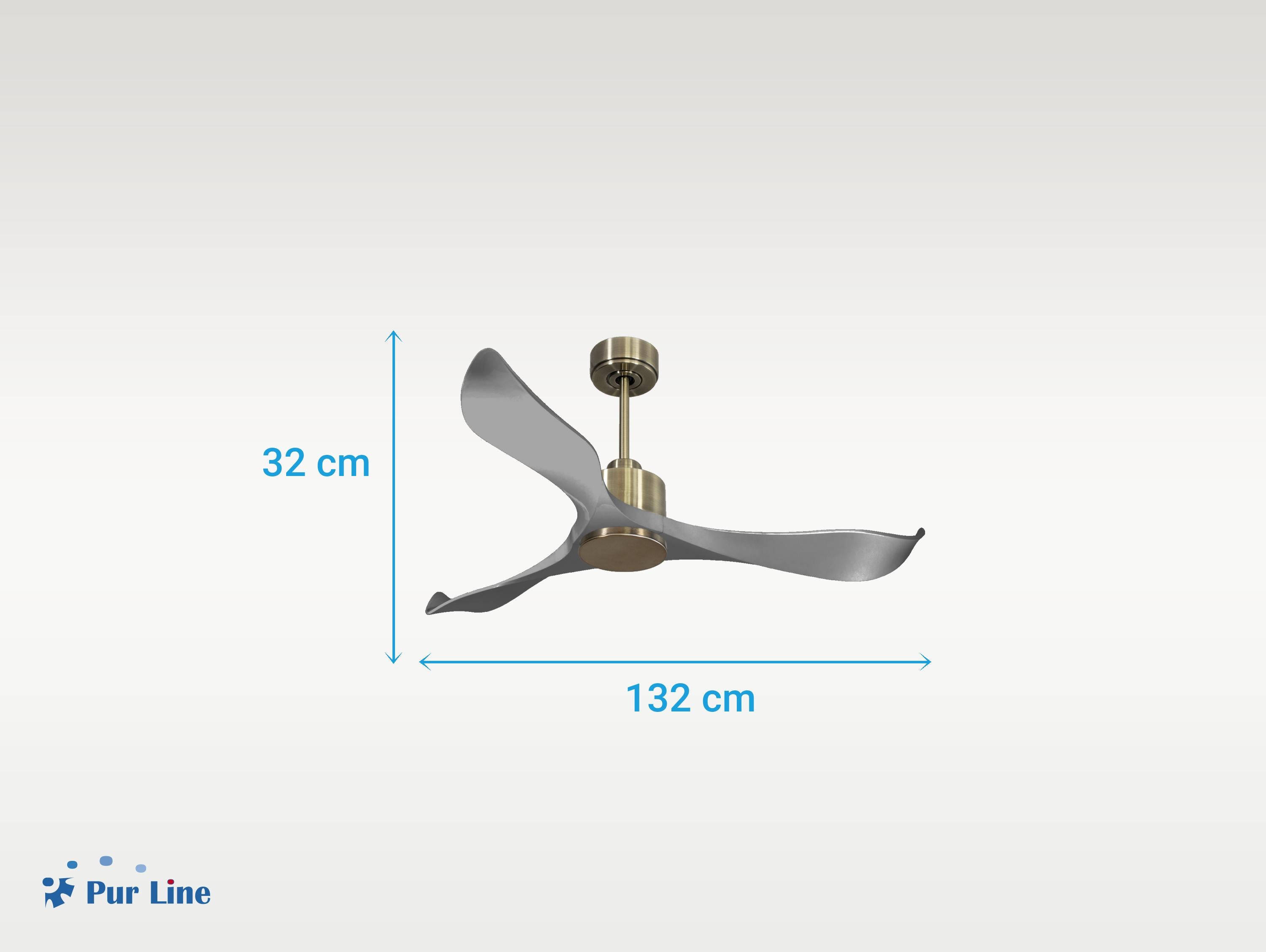 Ventilatore da soffitto Reversibile Termostato Wifi Motore CC Tetti inclinati Telecomando Memoria