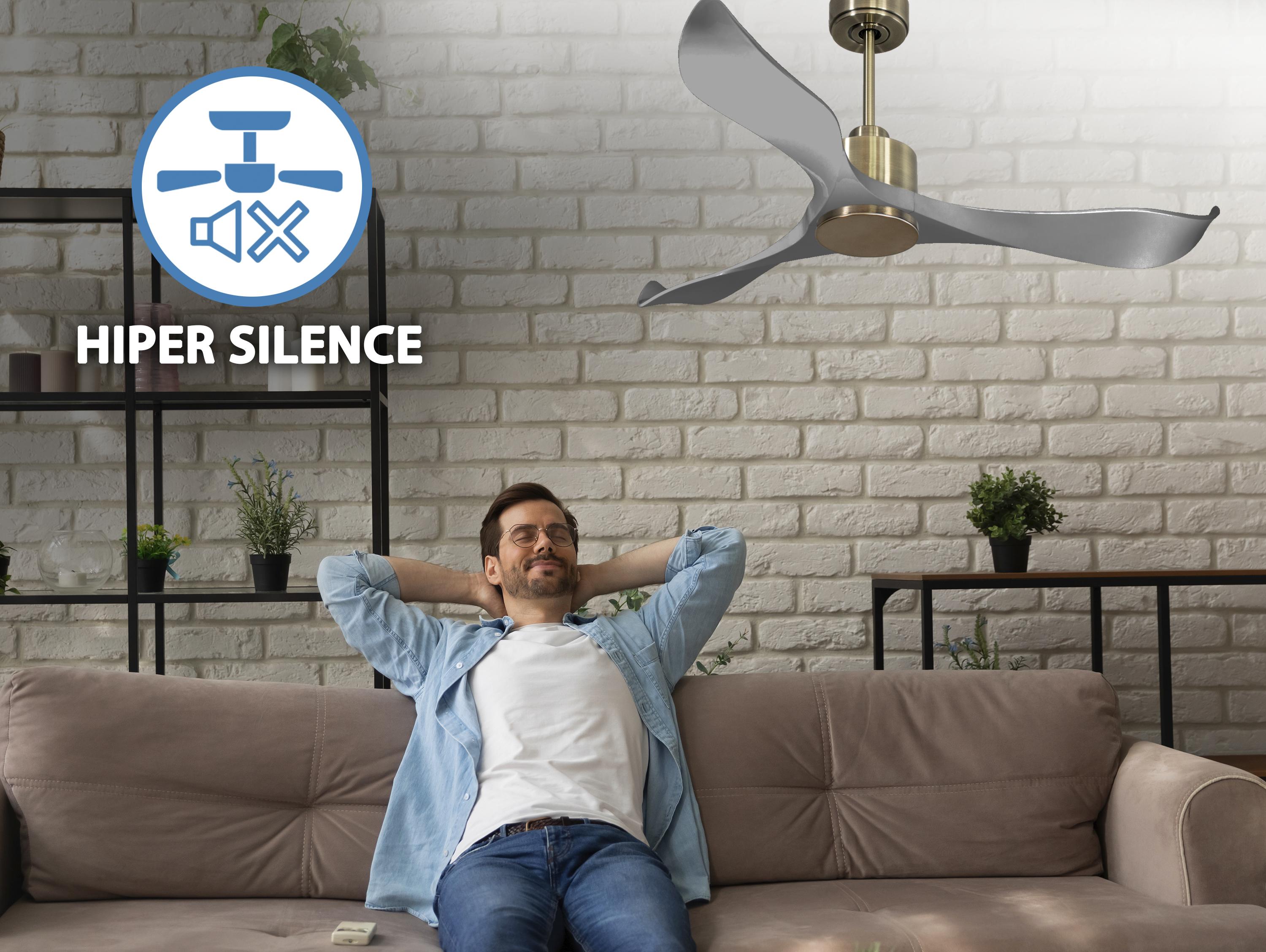 Ventilatore da soffitto Reversibile Termostato Wifi Motore CC Tetti inclinati Telecomando Memoria