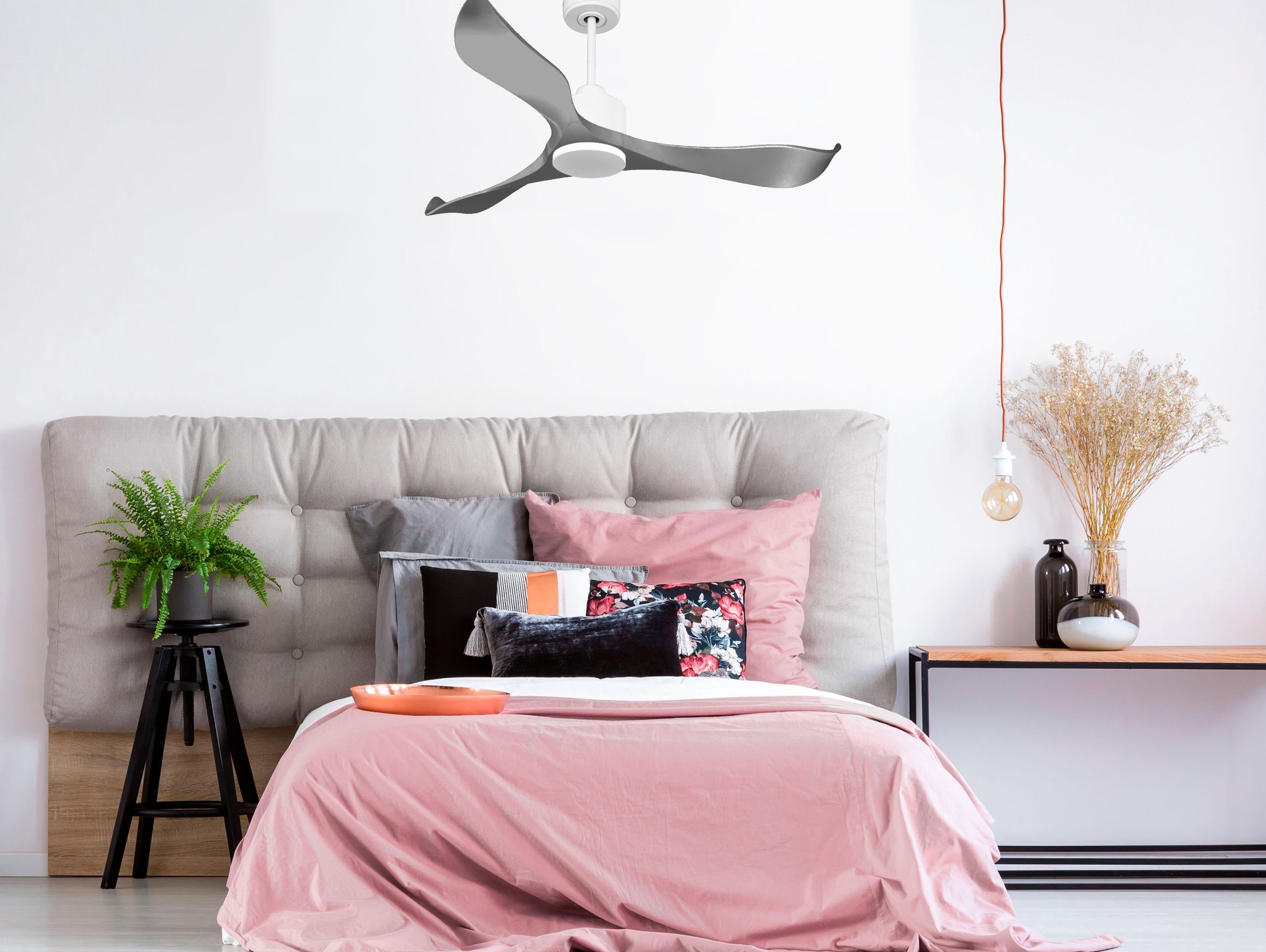 Ventilatore da soffitto Reversibile Termostato Wifi Motore CC Tetti inclinati Telecomando Memoria
