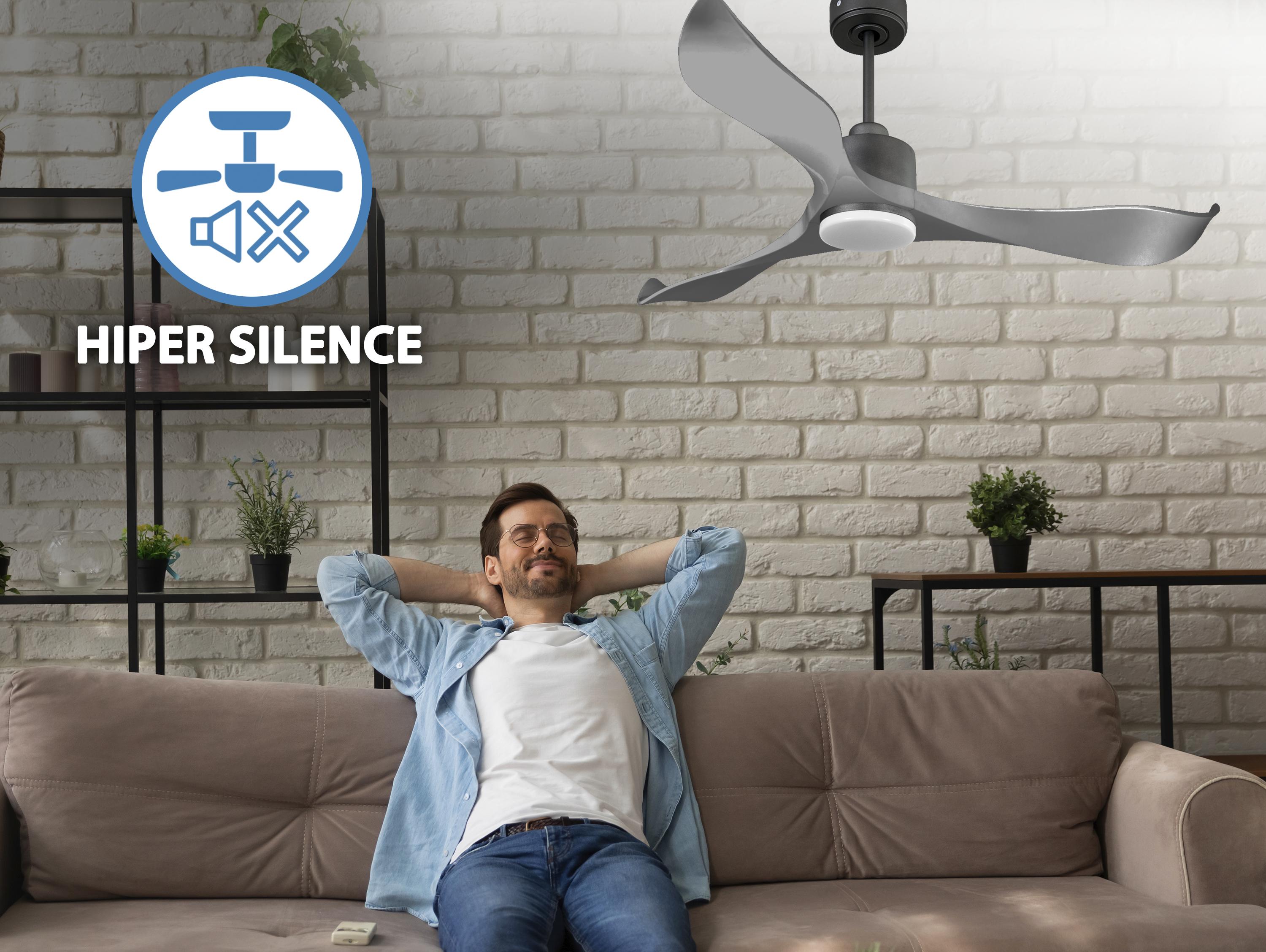 Ventilatore da soffitto Reversibile Termostato Dimmabile Wifi Motore CC Tetti inclinati Telecomando Luce a tre toni Memoria