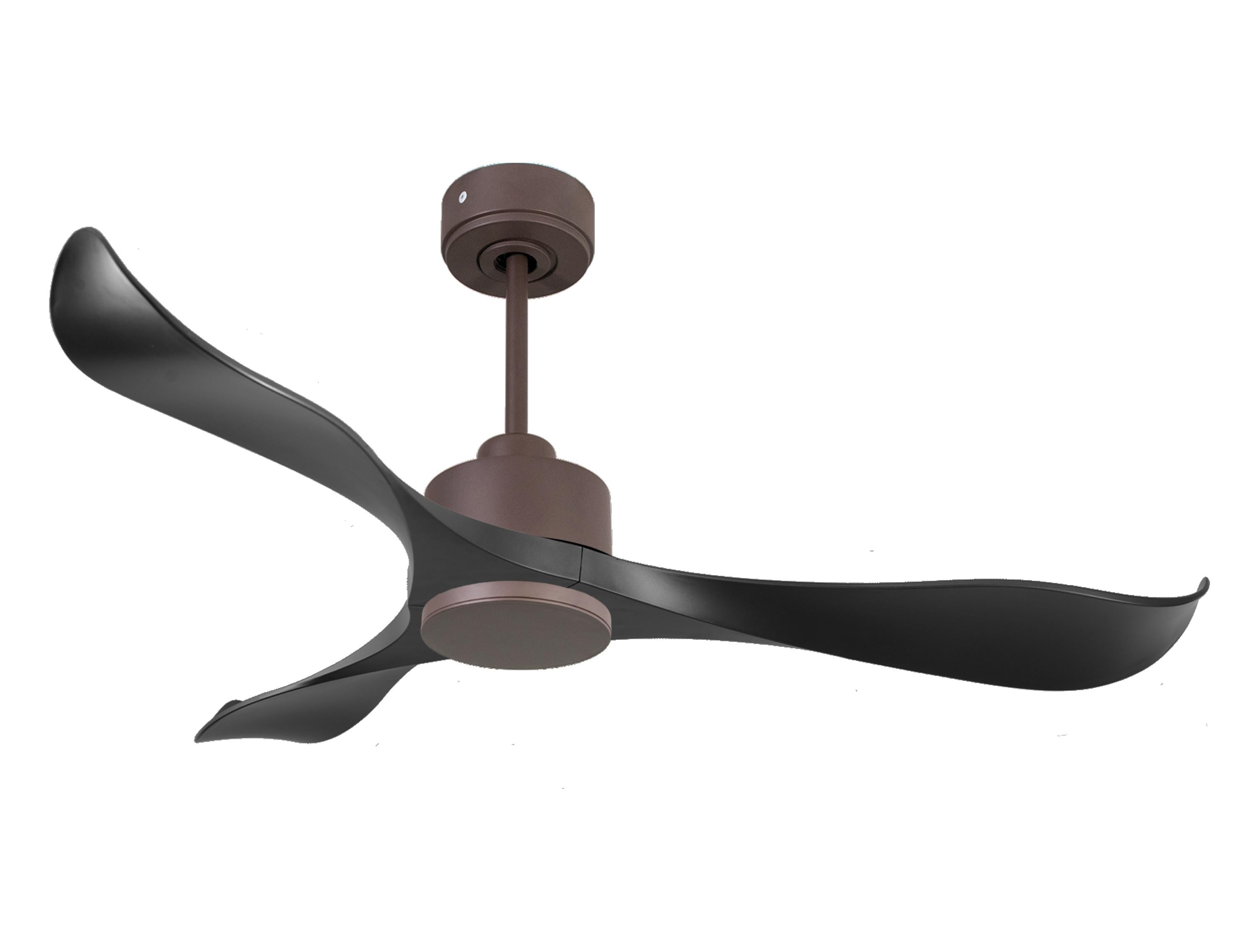 Ventilatore da soffitto Reversibile Termostato Wifi Motore CC Tetti inclinati Telecomando Adattatore 2/3 lame Hypersilence Memoria