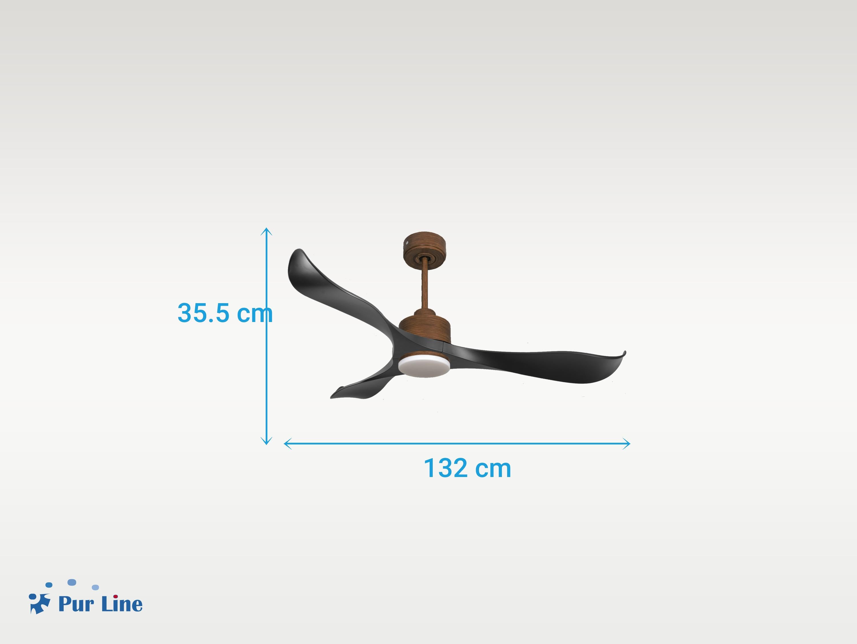 Ventilatore da soffitto Reversibile Termostato Dimmabile Wifi Motore CC Tetti inclinati Telecomando Luce a tre toni Adattatore 2/3 lame Hypersilence Memoria