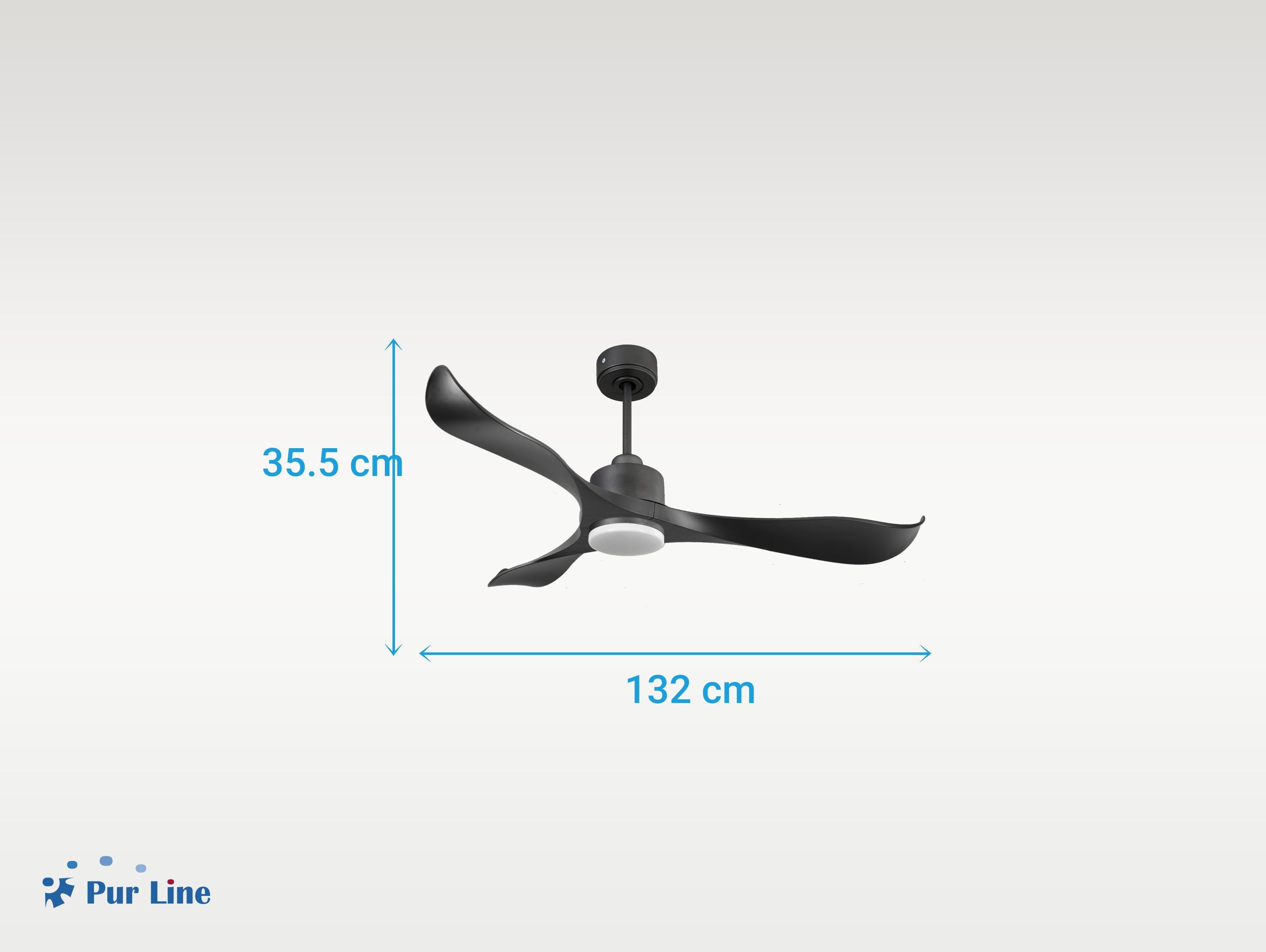Ventilatore da soffitto Reversibile Termostato Dimmabile Wifi Motore CC Tetti inclinati Telecomando Luce a tre toni Adattatore 2/3 lame Hypersilence Memoria