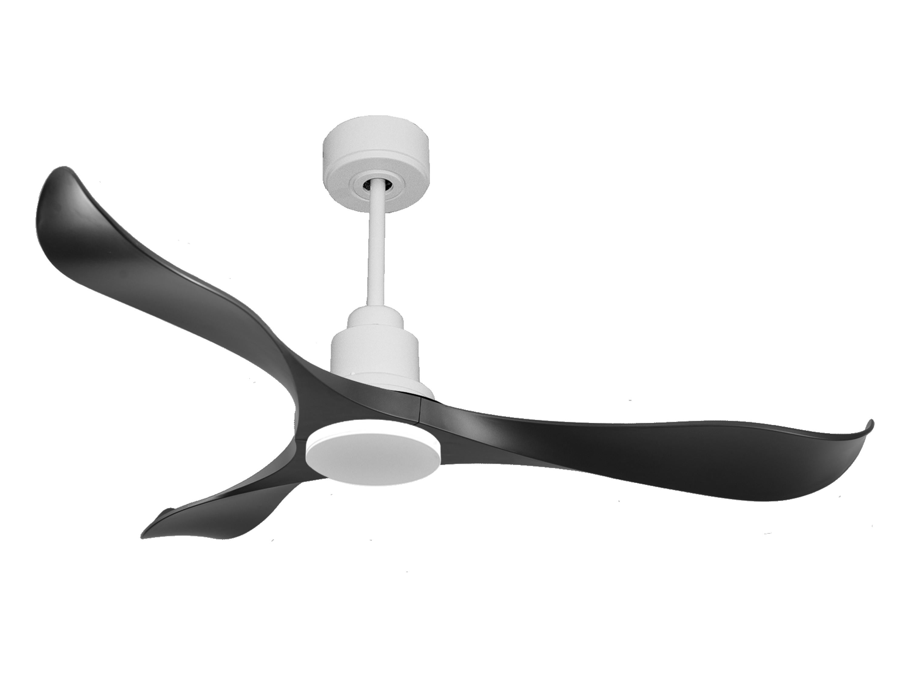 Ventilatore da soffitto Reversibile Termostato Wifi Motore CC Tetti inclinati Telecomando Adattatore 2/3 lame Hypersilence Memoria Shopify Vendible (AUTOMATICO)