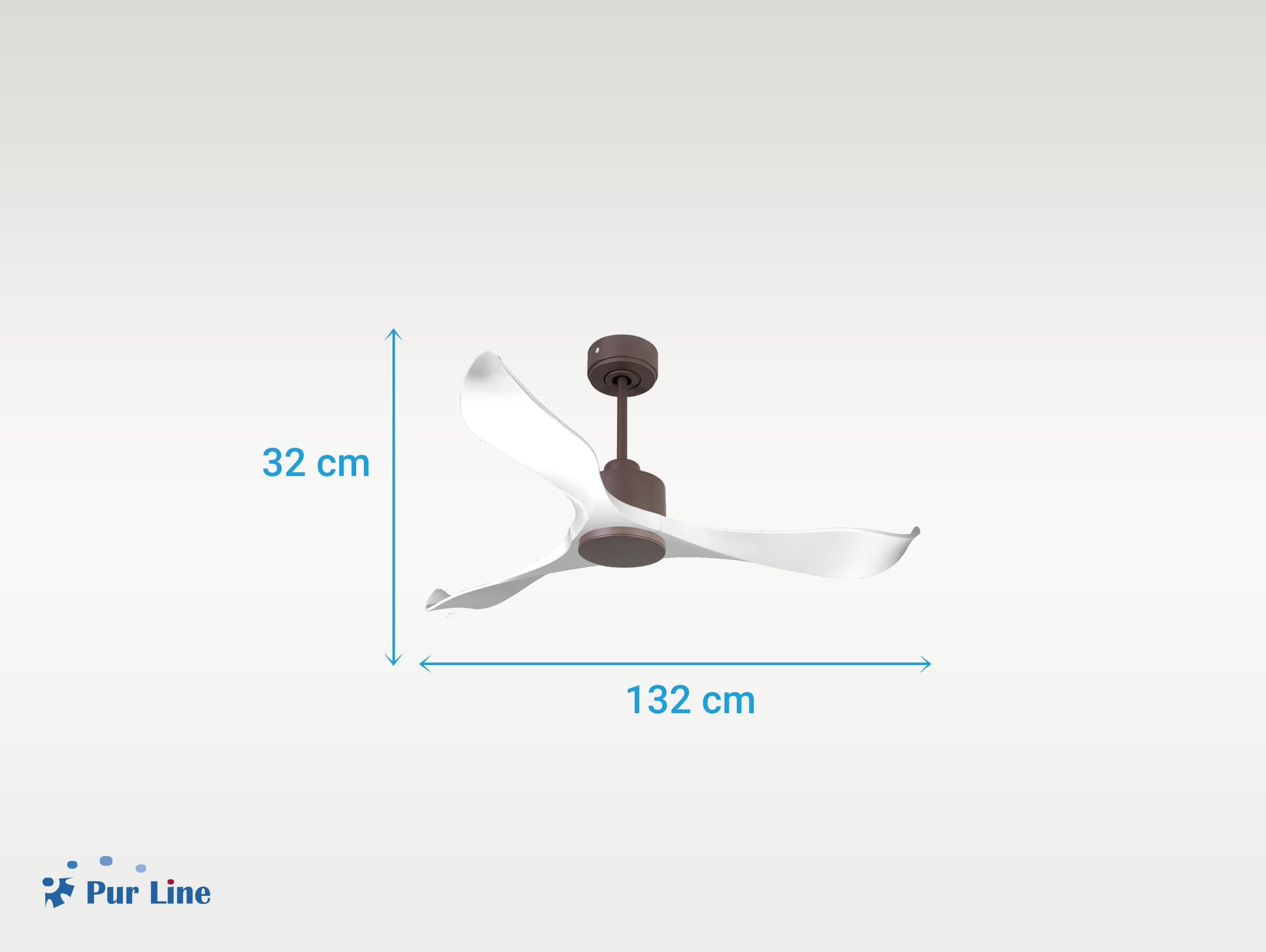 Ventilatore da soffitto Reversibile Termostato Wifi Motore CC Tetti inclinati Telecomando Adattatore 2/3 lame Hypersilence Memoria