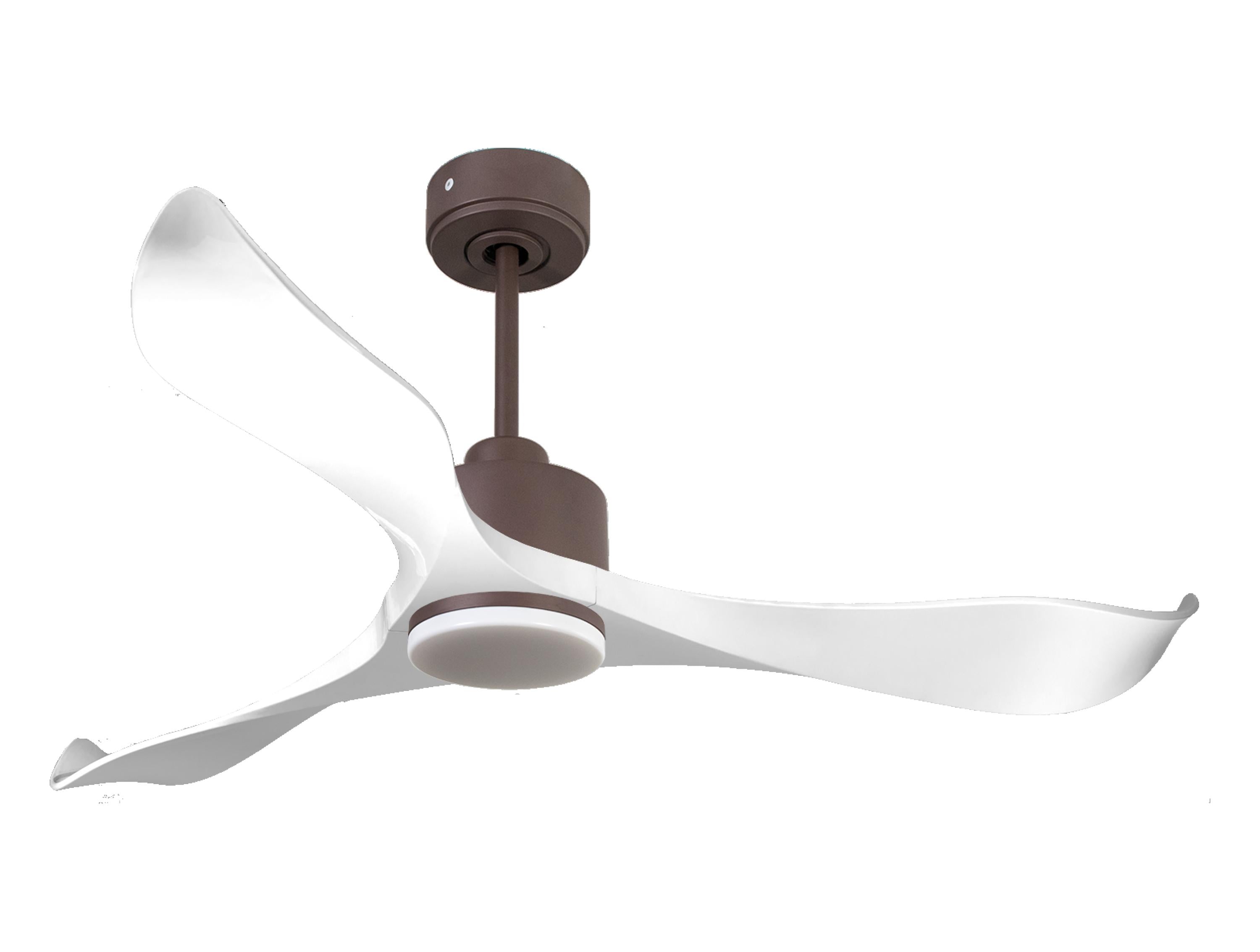 Ventilatore da soffitto Reversibile Termostato Dimmabile Wifi Motore CC Tetti inclinati Telecomando Luce a tre toni Adattatore 2/3 lame Hypersilence Memoria