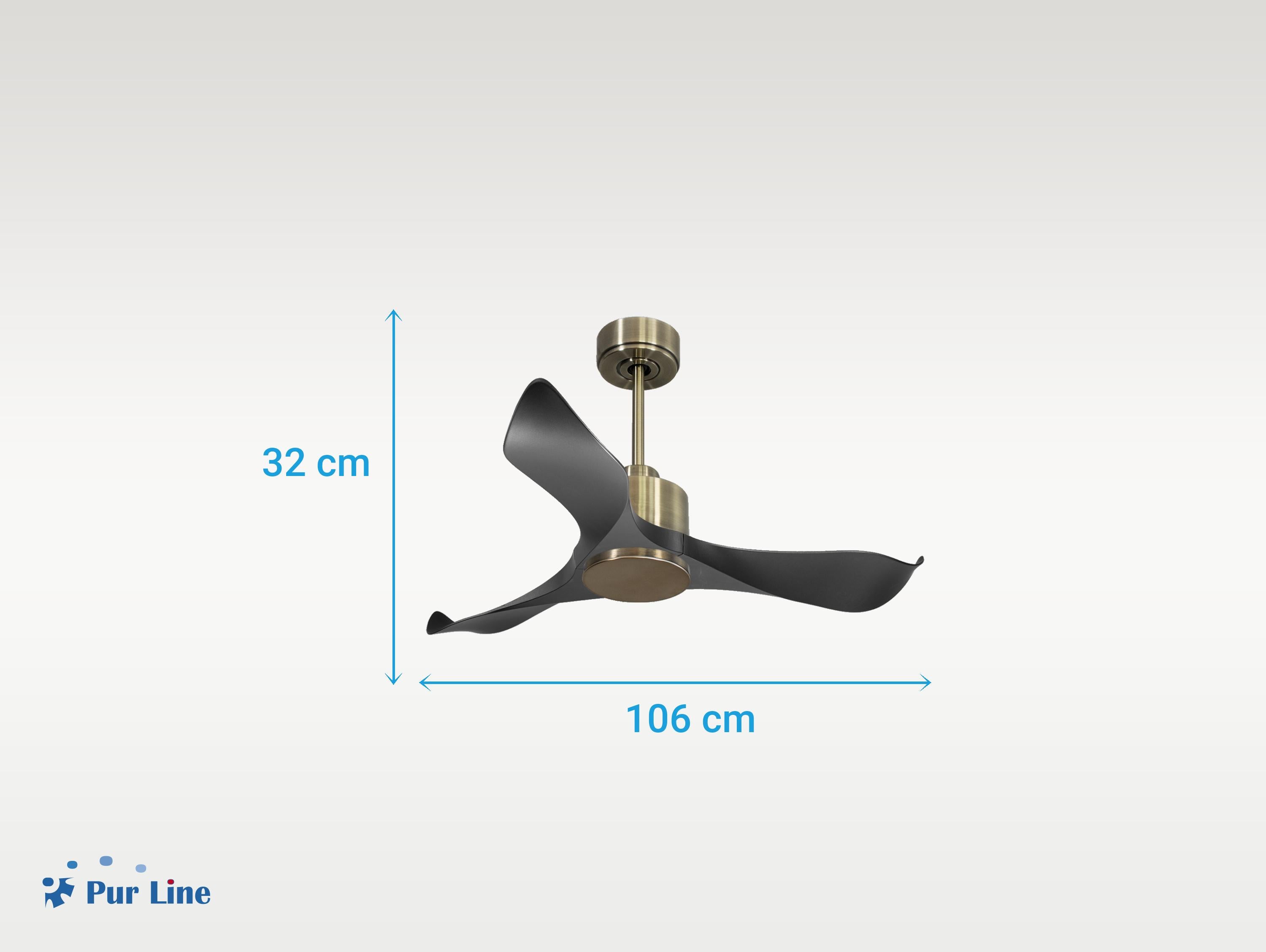 Ventilatore da soffitto Reversibile Termostato Wifi Motore CC Tetti inclinati Telecomando Adattatore 2/3 lame Hypersilence Memoria