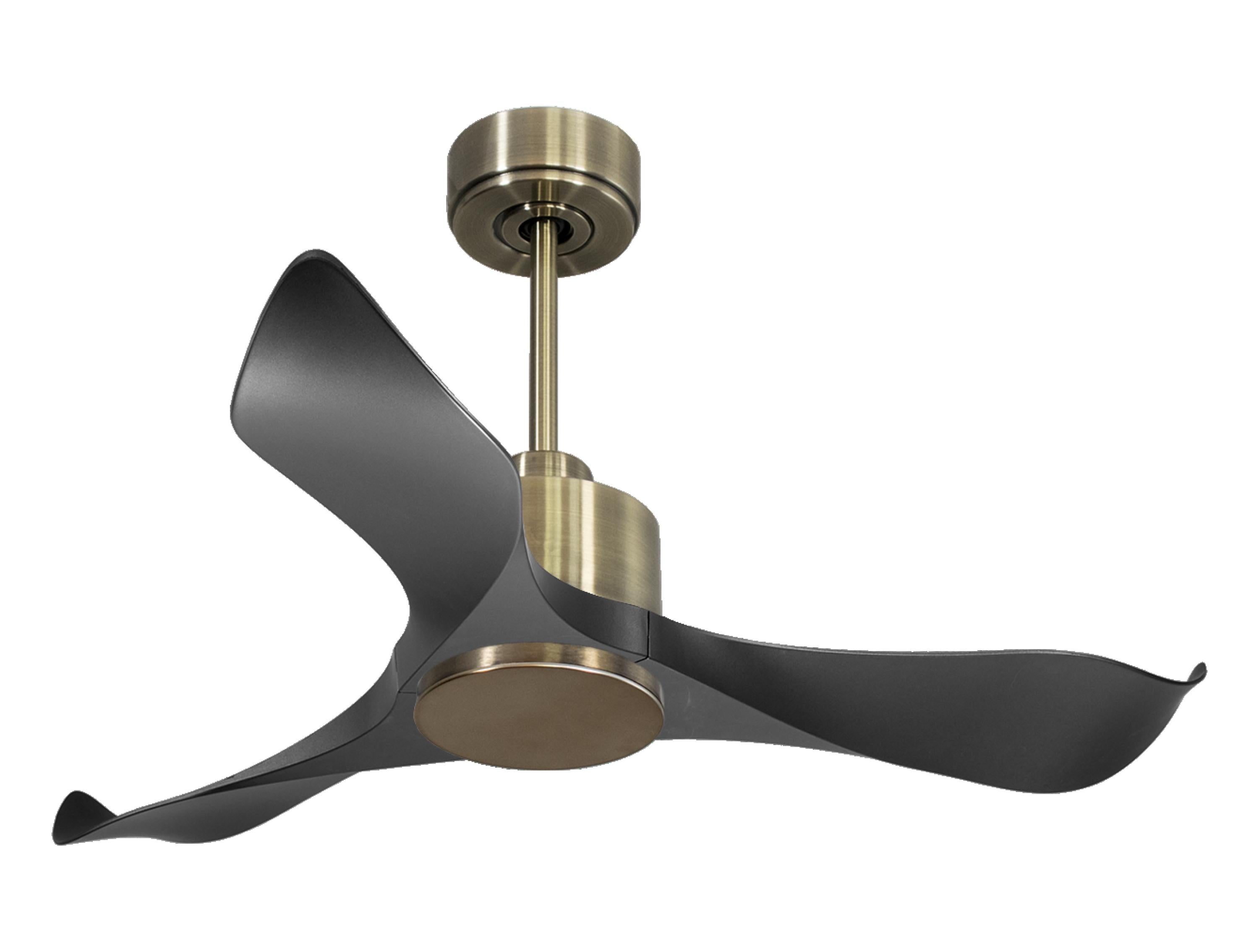 Ventilatore da soffitto Reversibile Termostato Wifi Motore CC Tetti inclinati Telecomando Adattatore 2/3 lame Hypersilence Memoria