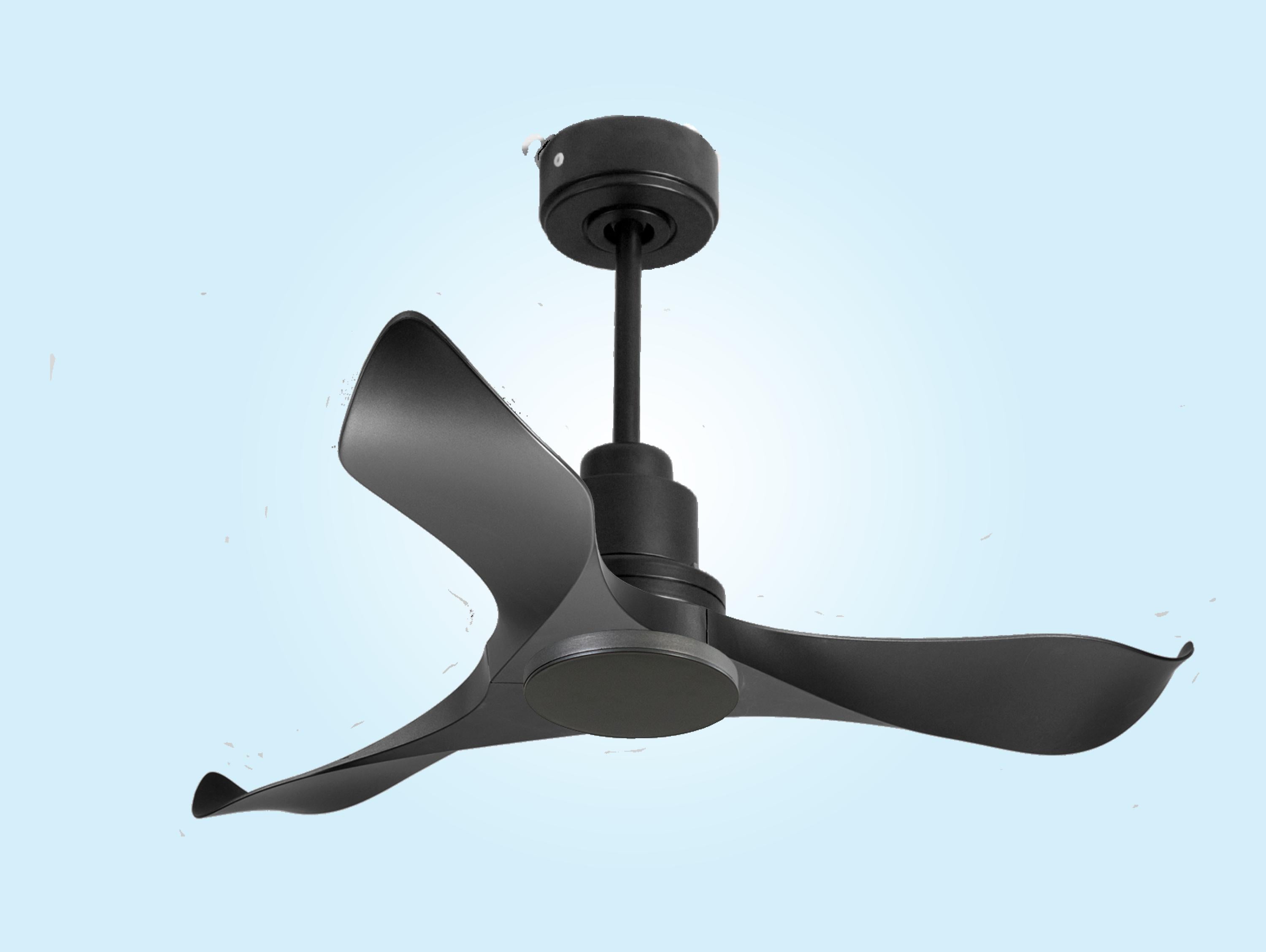 Ventilatore da soffitto Reversibile Termostato Wifi Motore CC Tetti inclinati Telecomando Adattatore 2/3 lame Hypersilence Memoria Shopify Vendible (AUTOMATICO)