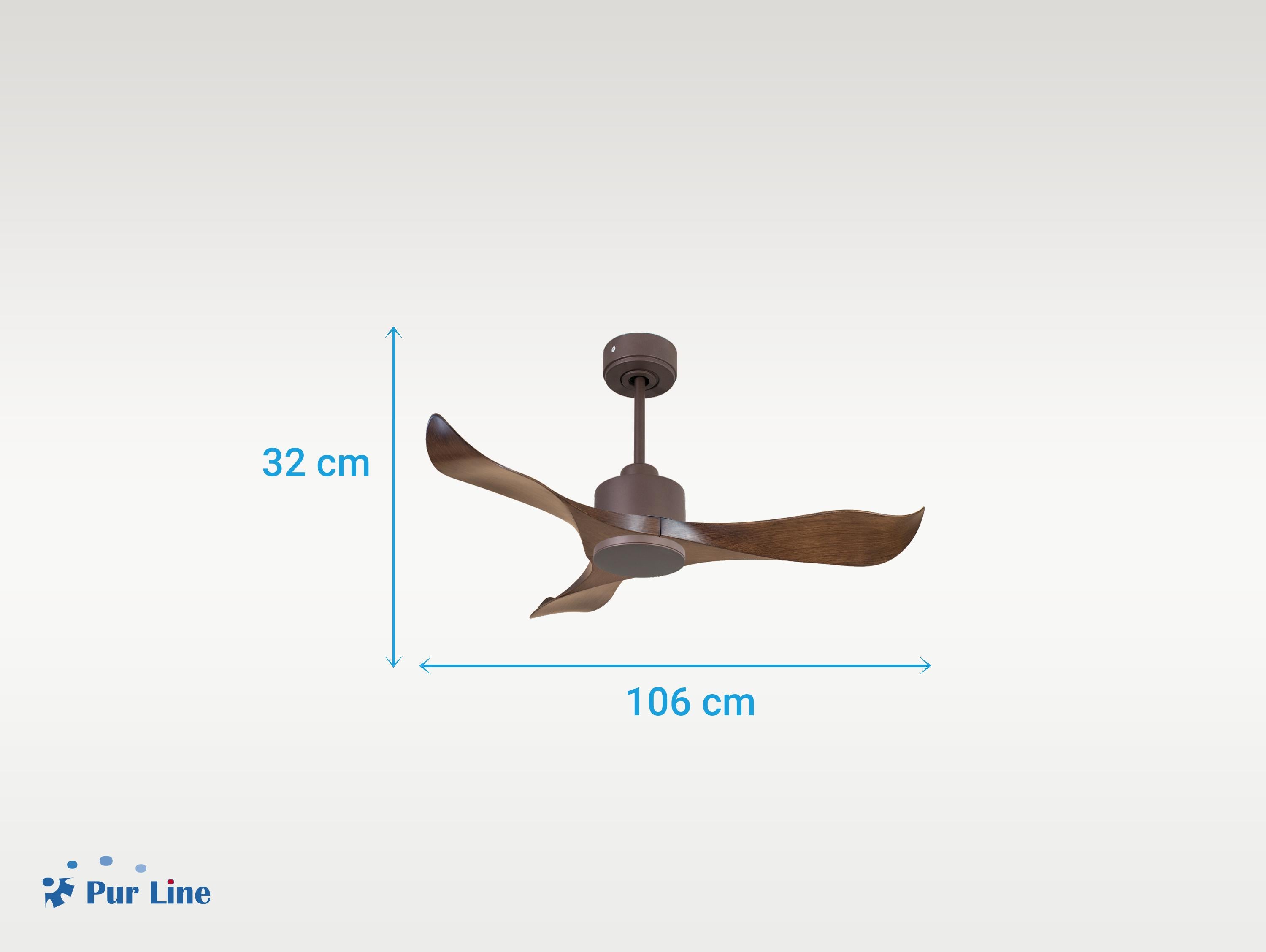 Ventilatore da soffitto Reversibile Termostato Wifi Motore CC Tetti inclinati Telecomando Adattatore 2/3 lame Hypersilence Memoria