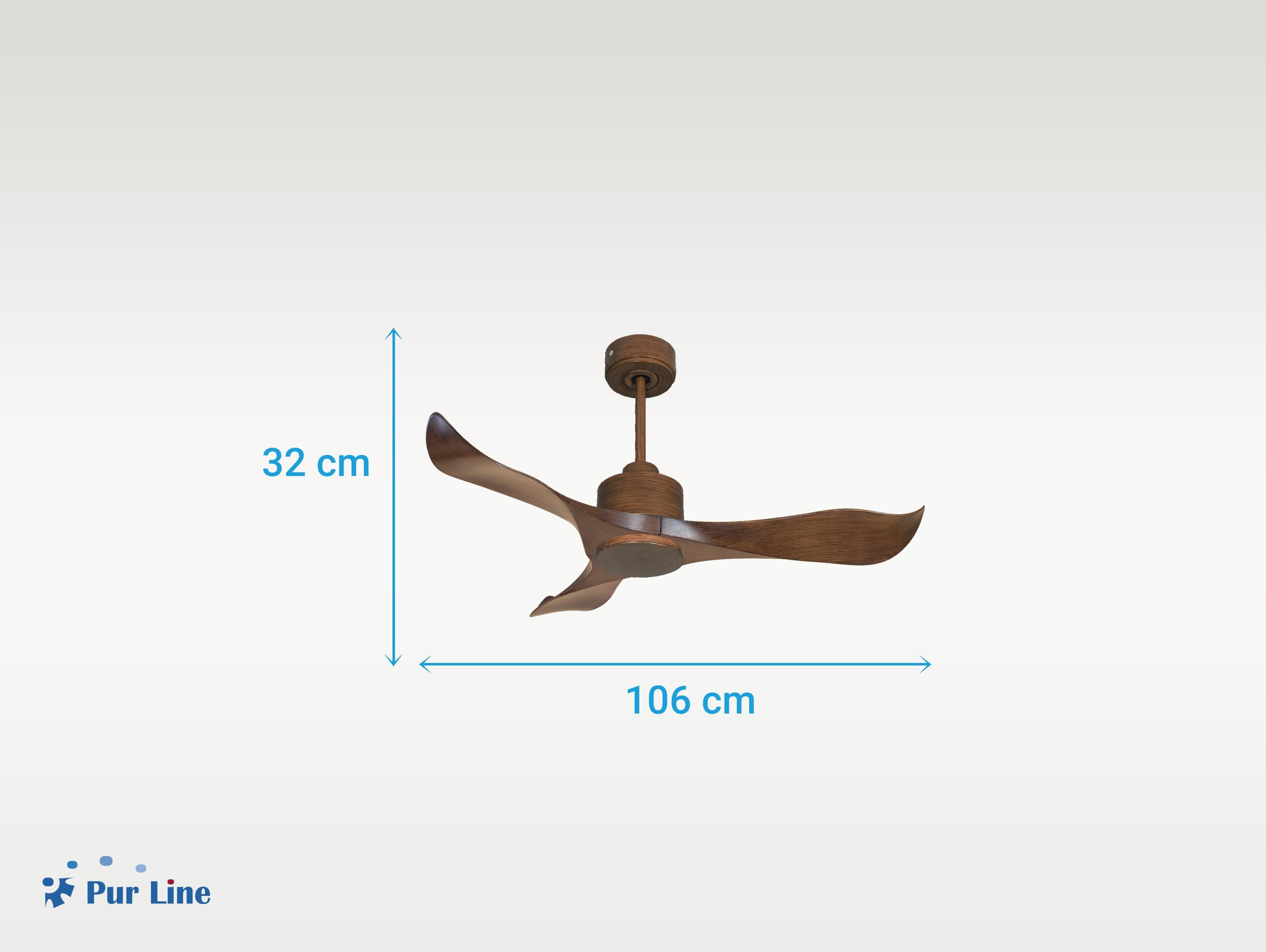 Ventilatore da soffitto Reversibile Termostato Wifi Motore CC Tetti inclinati Telecomando Adattatore 2/3 lame Hypersilence Memoria Shopify Vendible (AUTOMATICO)