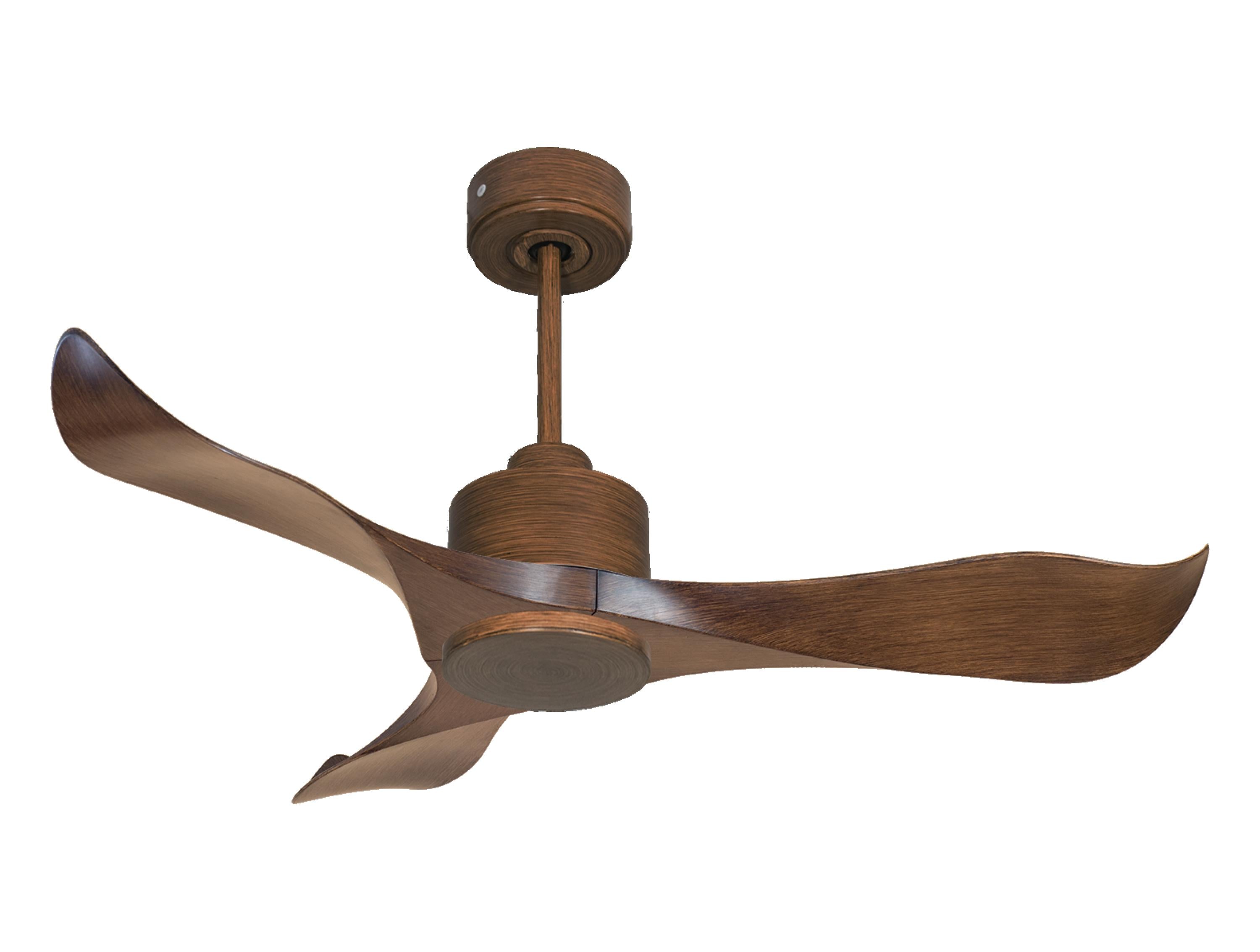Ventilatore da soffitto Reversibile Termostato Wifi Motore CC Tetti inclinati Telecomando Adattatore 2/3 lame Hypersilence Memoria Shopify Vendible (AUTOMATICO)