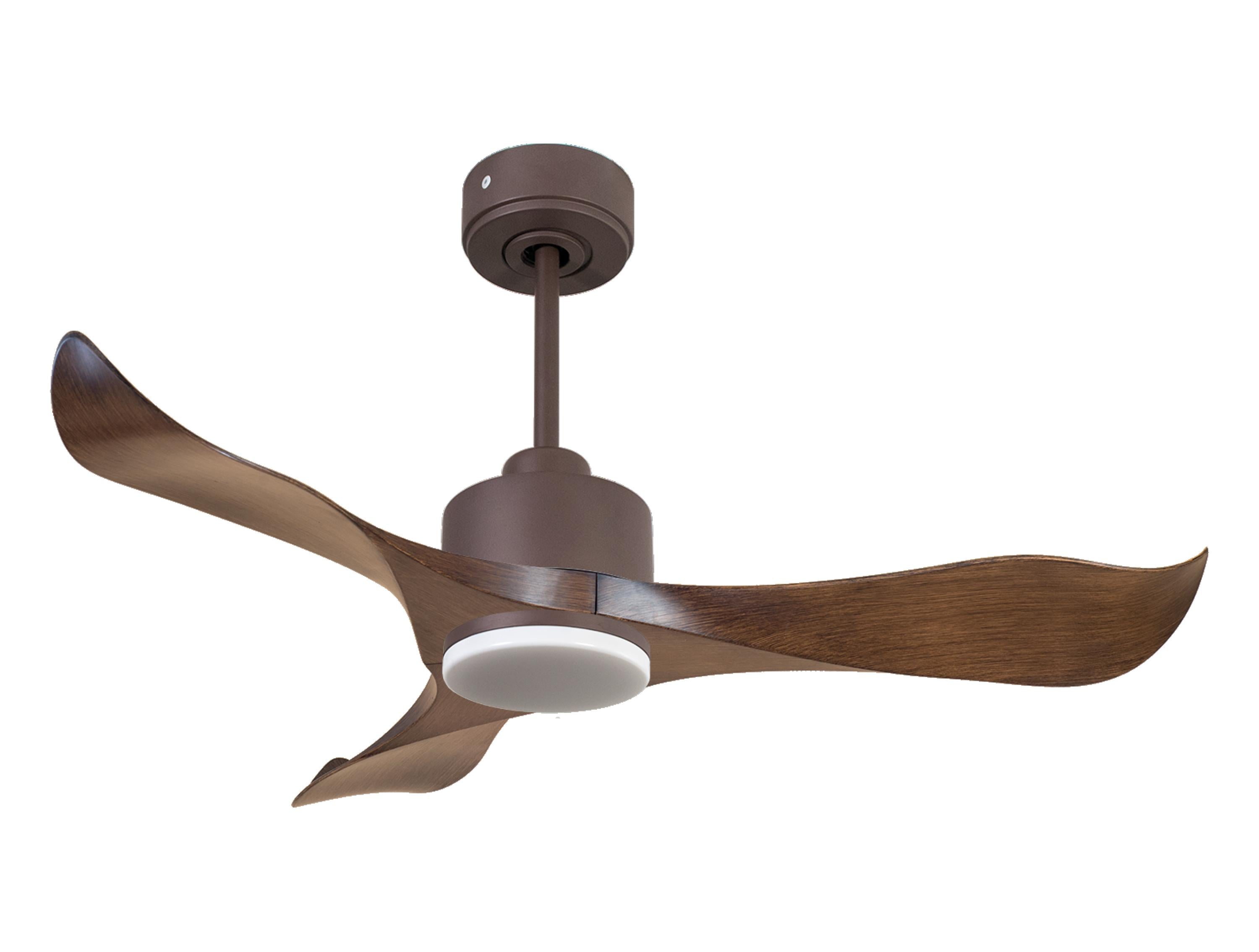Ventilatore da soffitto Reversibile Termostato Dimmabile Wifi Motore CC Tetti inclinati Telecomando Luce a tre toni Adattatore 2/3 lame Hypersilence Memoria