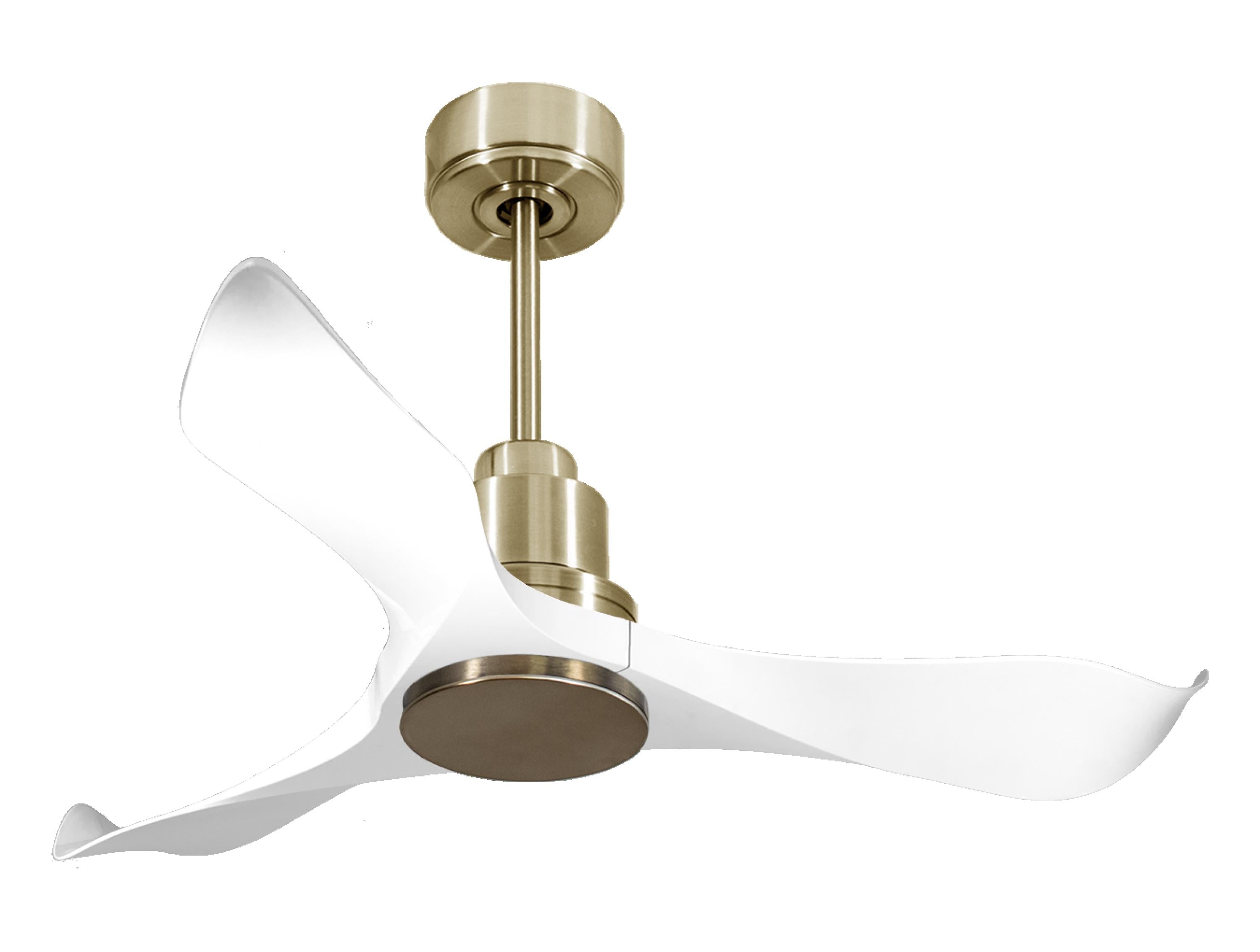 Ventilatore da soffitto Reversibile Termostato Wifi Motore CC Tetti inclinati Telecomando Adattatore 2/3 lame Hypersilence Memoria Shopify Vendible (AUTOMATICO)