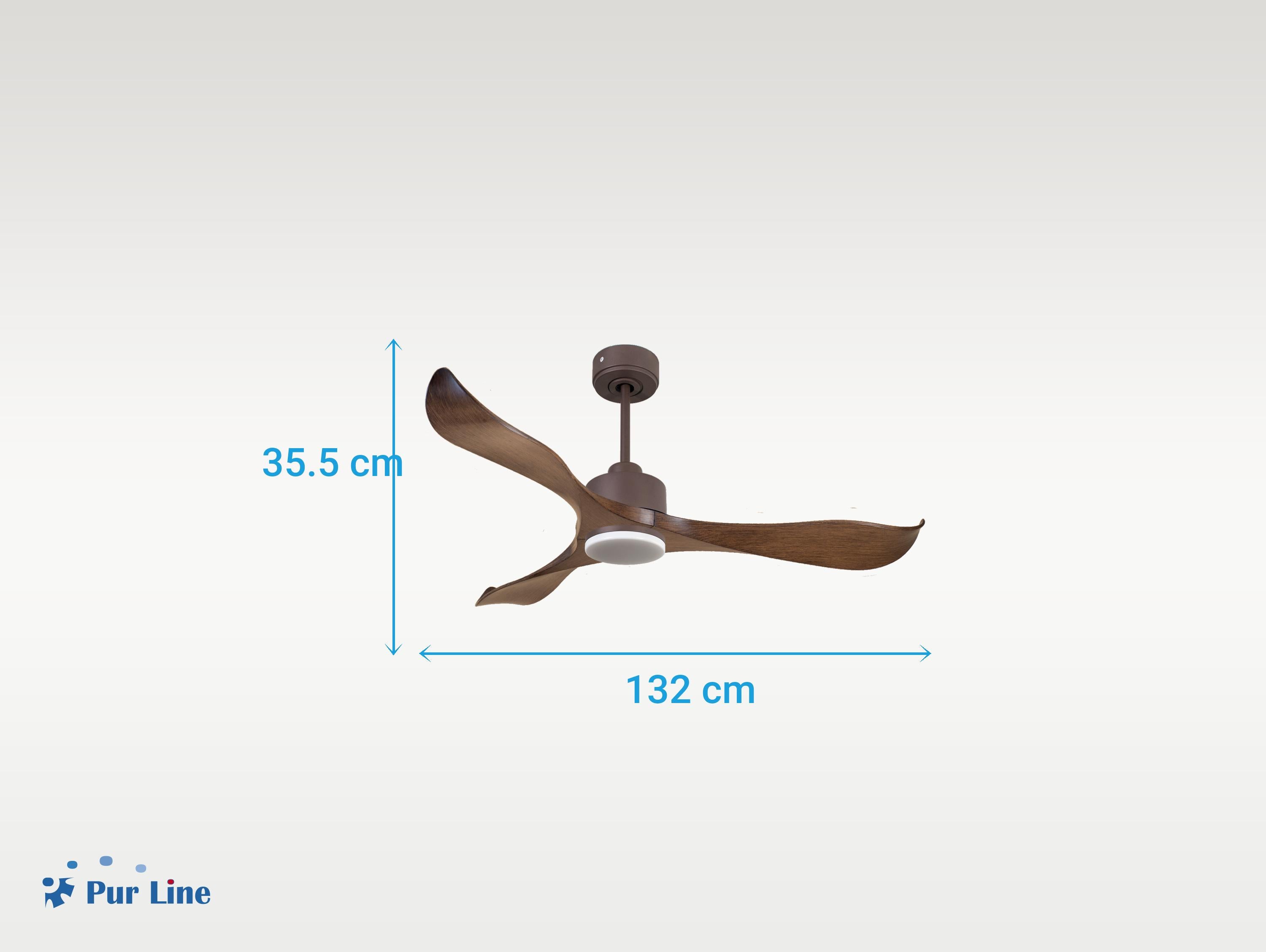 Ventilatore da soffitto Reversibile Termostato Dimmabile Wifi Motore CC Tetti inclinati Telecomando Luce a tre toni Adattatore 2/3 lame Hypersilence Memoria