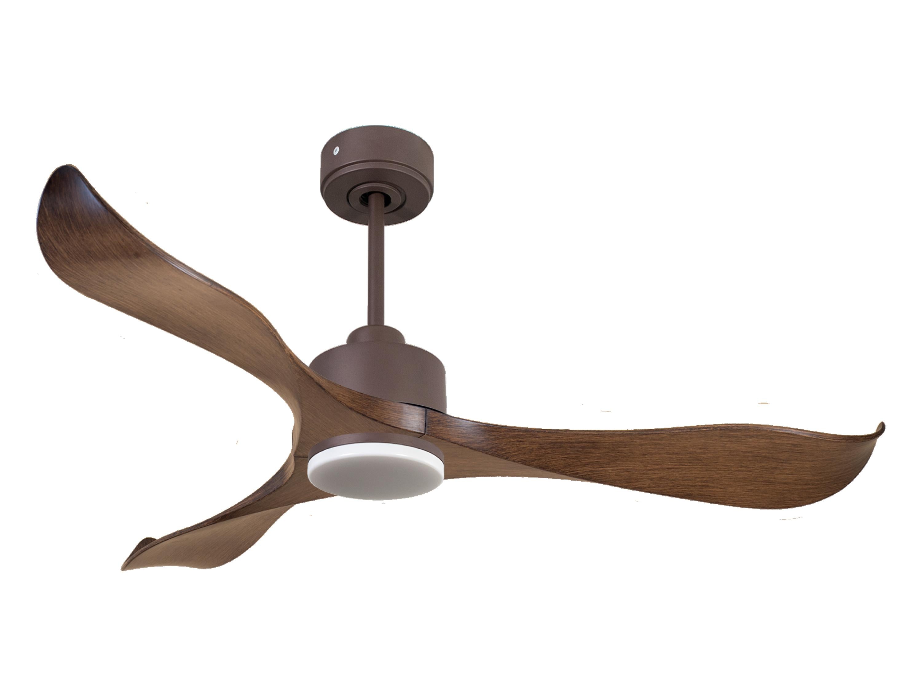 Ventilatore da soffitto Reversibile Termostato Dimmabile Wifi Motore CC Tetti inclinati Telecomando Luce a tre toni Adattatore 2/3 lame Hypersilence Memoria