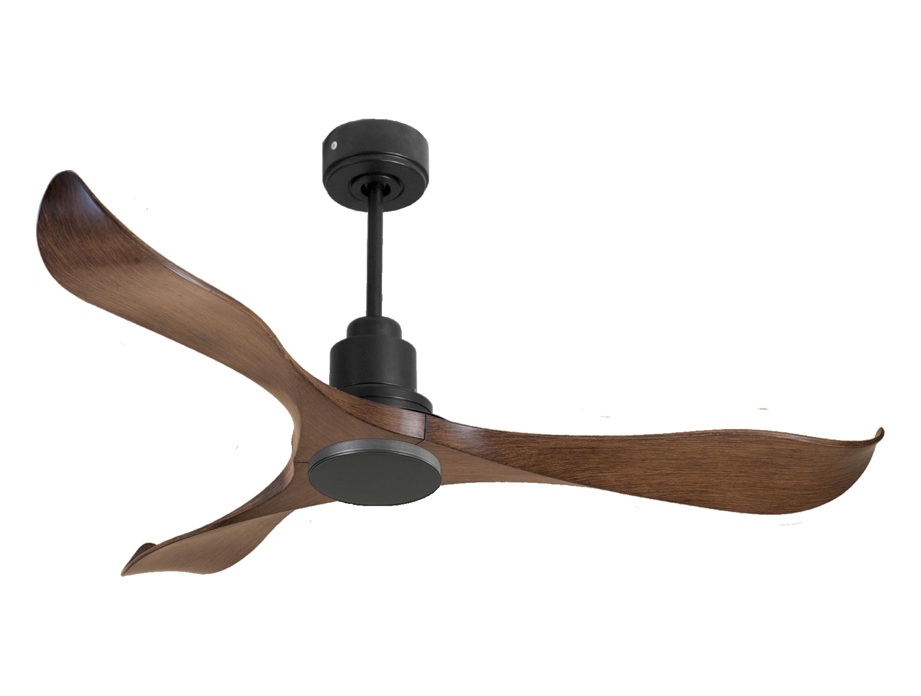 Ventilatore da soffitto Reversibile Termostato Wifi Motore CC Tetti inclinati Telecomando Adattatore 2/3 lame Hypersilence Memoria Shopify Vendible (AUTOMATICO)