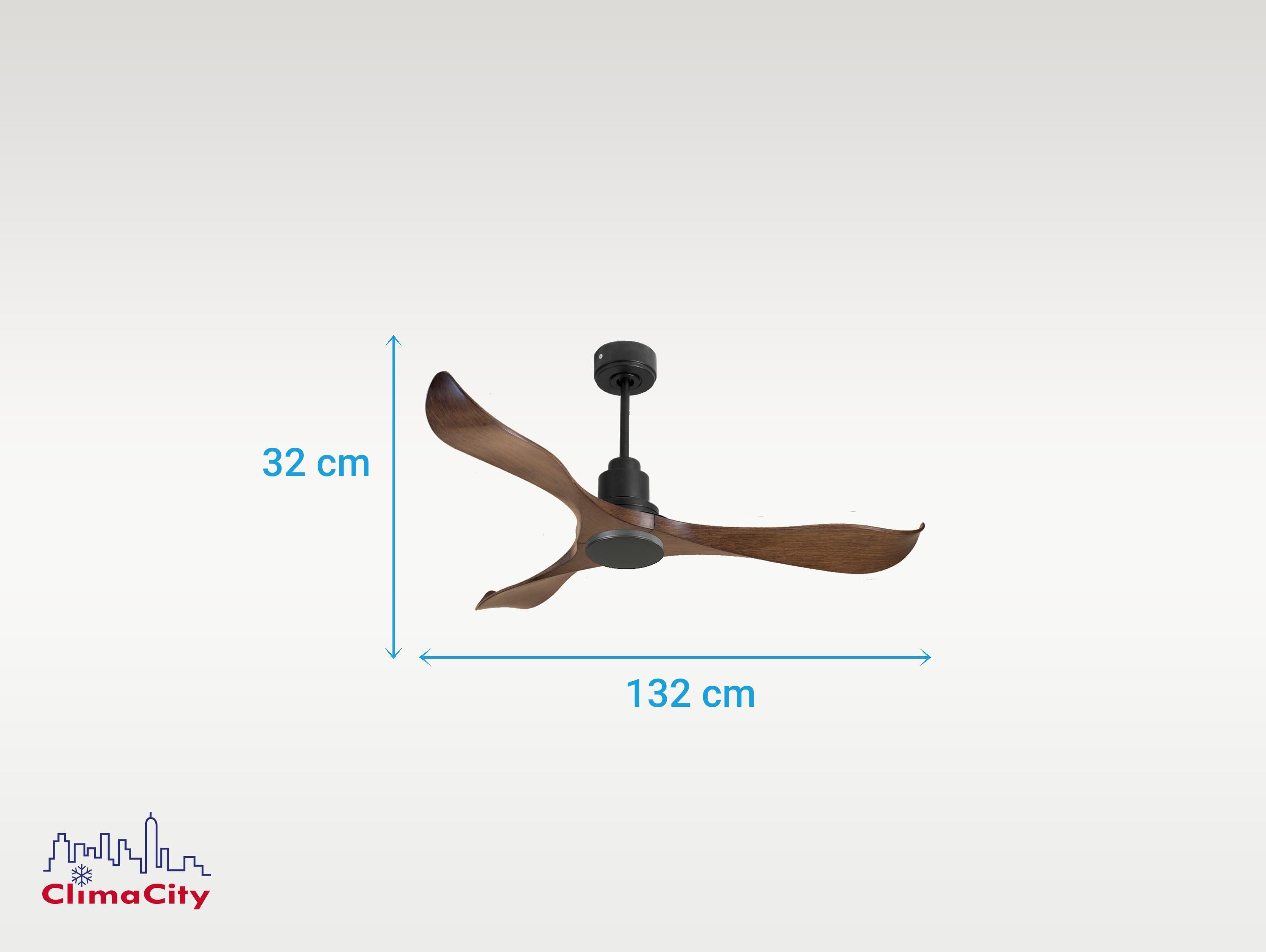 Ventilatore da soffitto Reversibile Termostato Wifi Motore CC Tetti inclinati Telecomando Adattatore 2/3 lame Hypersilence Memoria Shopify Vendible (AUTOMATICO)