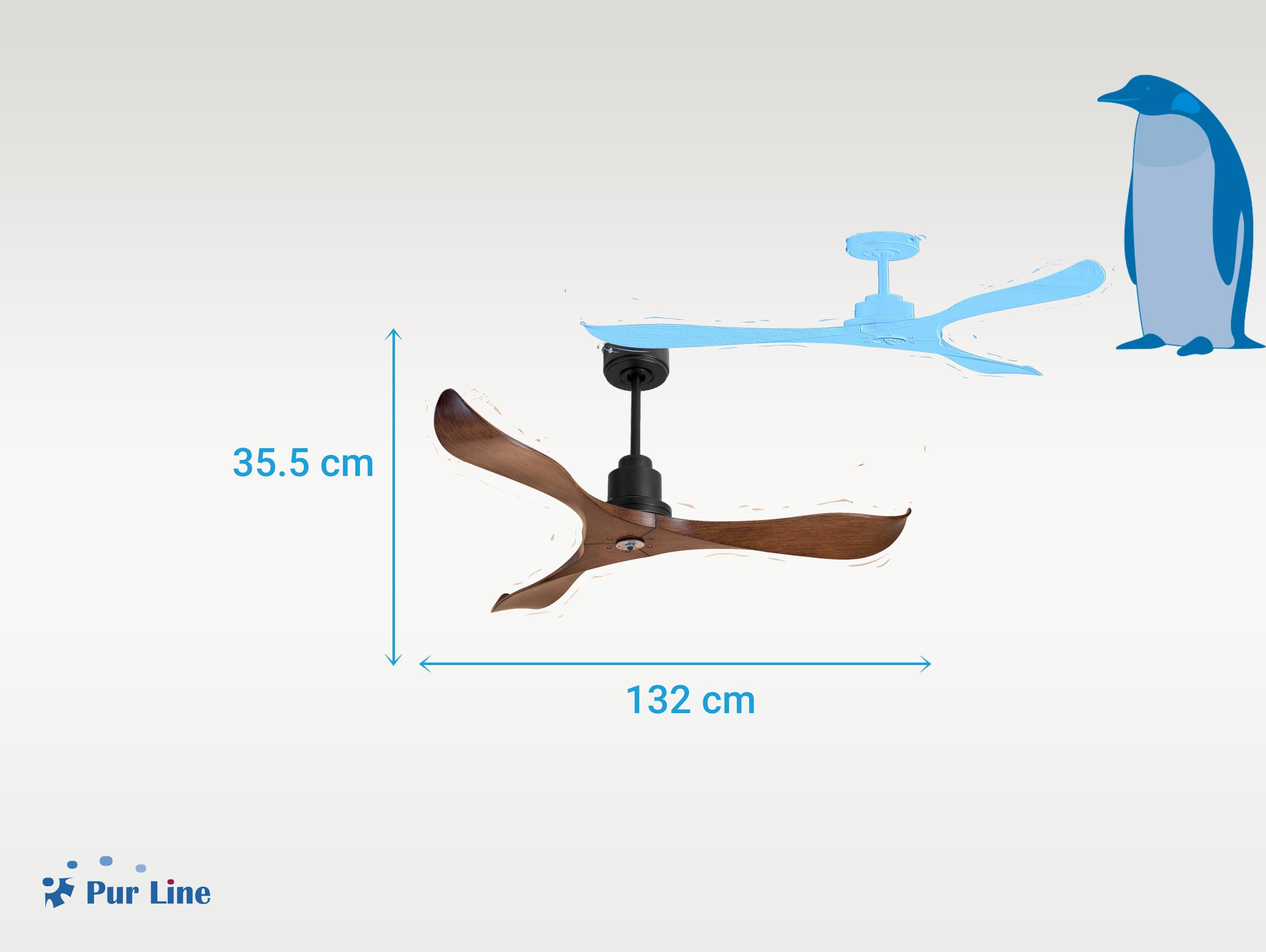 Ventilatore da soffitto Reversibile Termostato Dimmabile Wifi Motore CC Tetti inclinati Telecomando Luce a tre toni Adattatore 2/3 lame Hypersilence Memoria